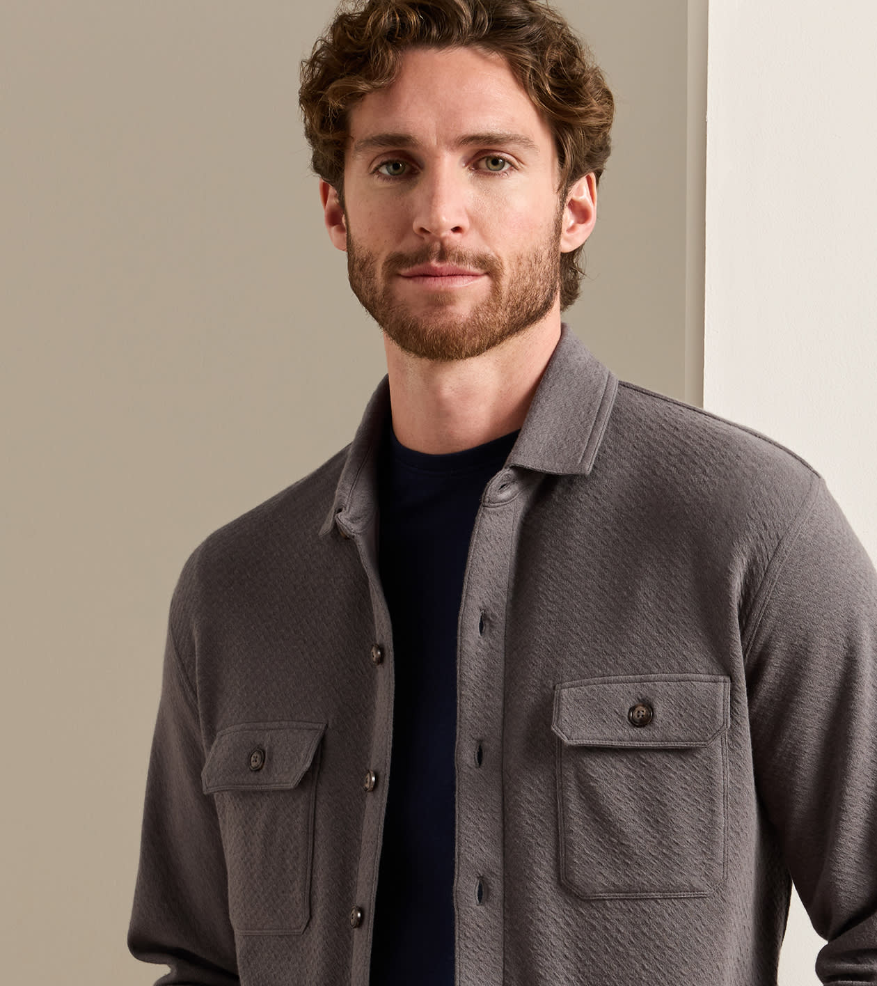 Ridgeline Knit Shirt Jacket in Charcoal - Alternate Image 3