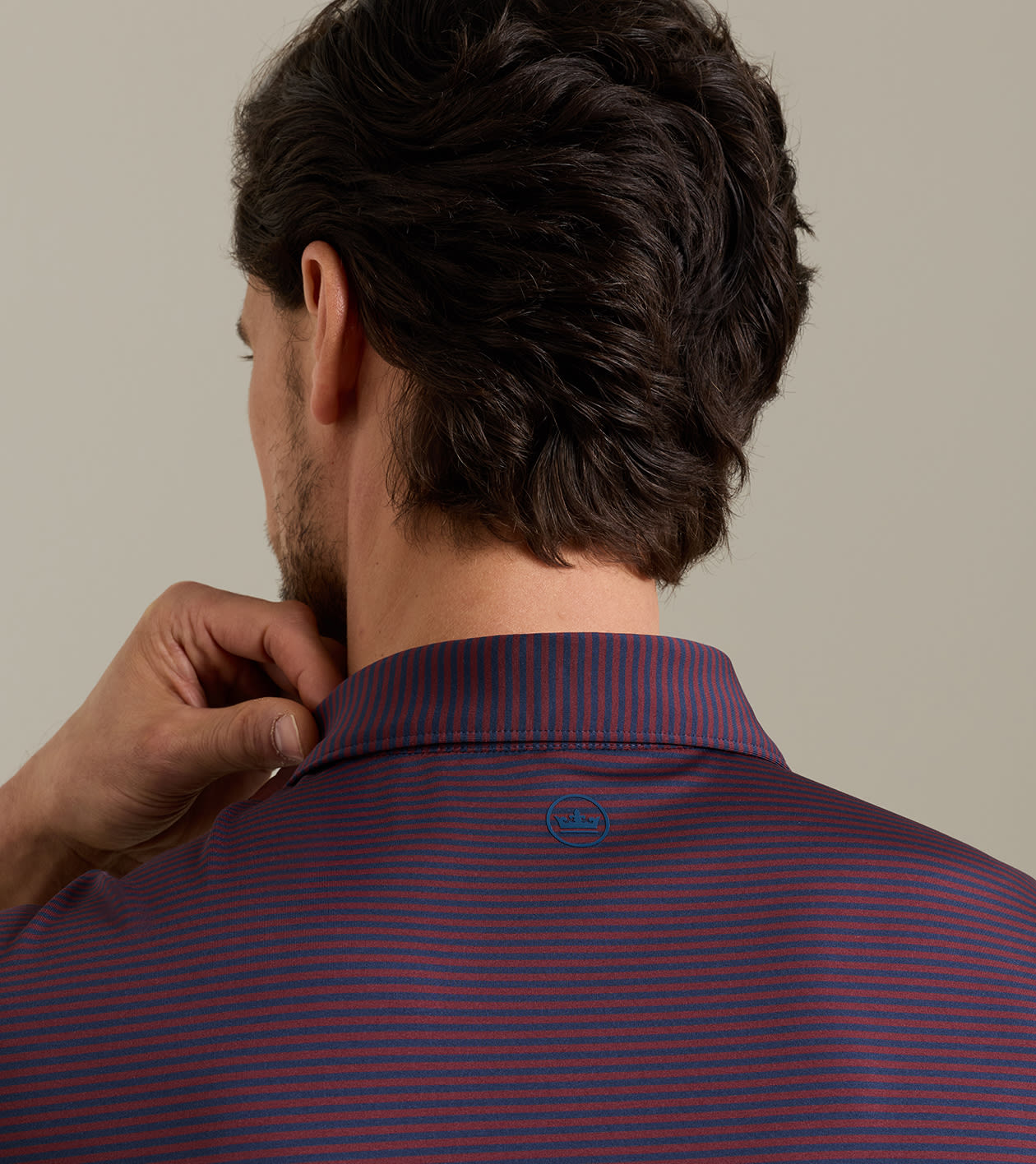 Hales Performance Jersey Polo in NAVY / BORDEAUX - Alternate Image 3