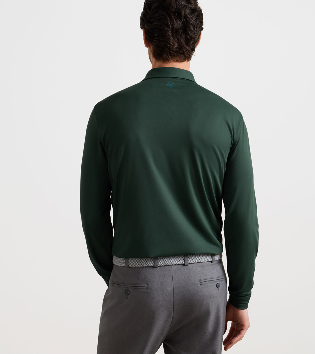 Lyons Performance Jersey Long-Sleeve Polo in PINE BROOK - Alternate Image 2