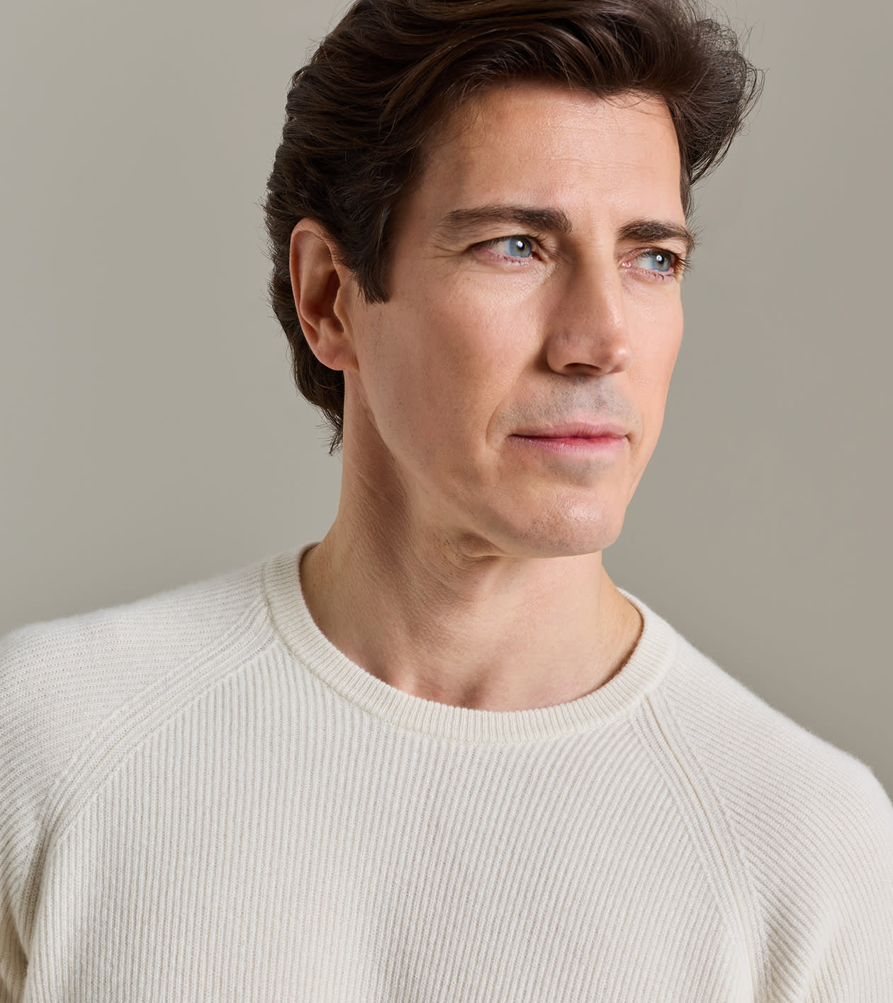 First Fleece Cashmere Crewneck Jumper in Almond - Alternate Image 4