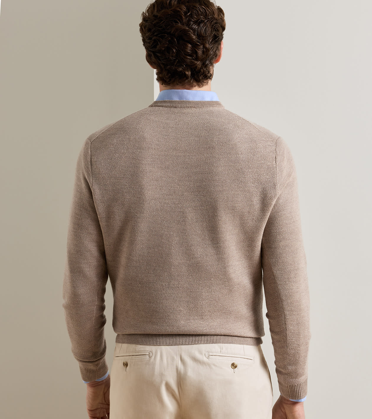 Autumn Crest Honeycomb Crewneck Sweater in Stone - Alternate Image 2