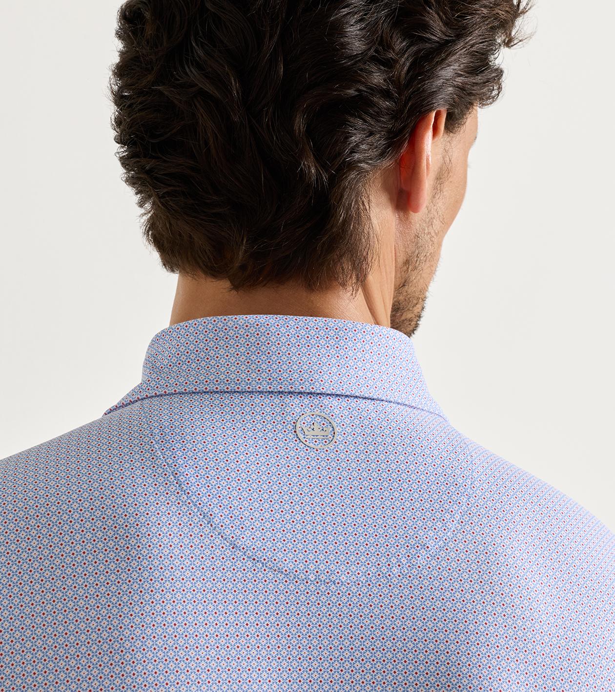 Mosaic Performance Mesh Polo in Estate Blue - Alternate Image 3