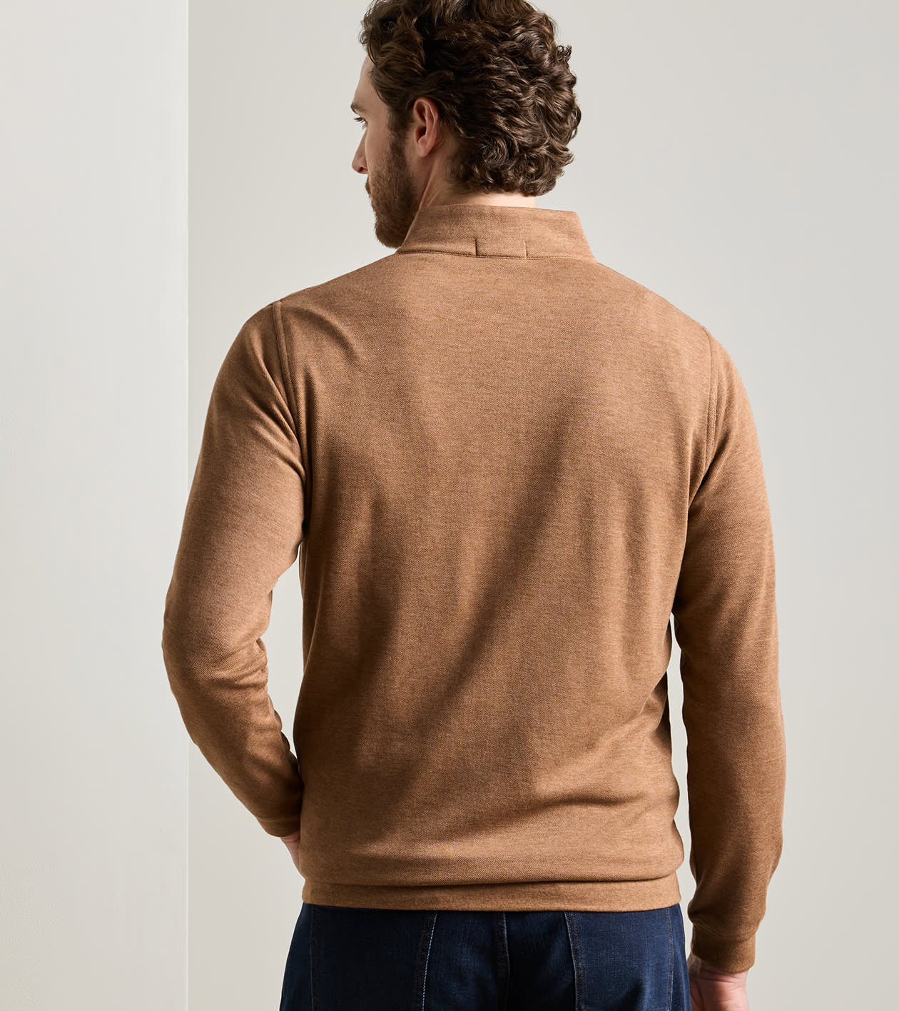 Crown Comfort Quarter-Zip Pullover in Dark Amber - Alternate Image 2