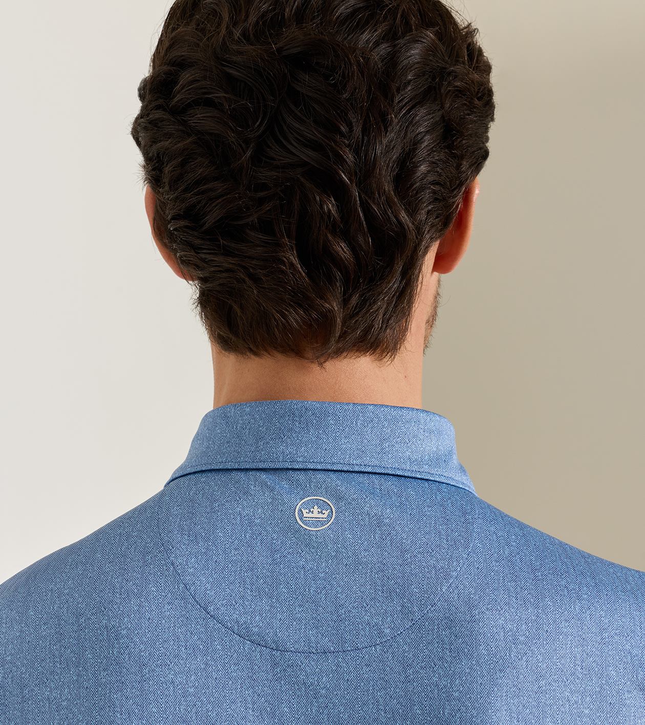 Herringbone Performance Jersey Polo in BALI BLUE - Alternate Image 3