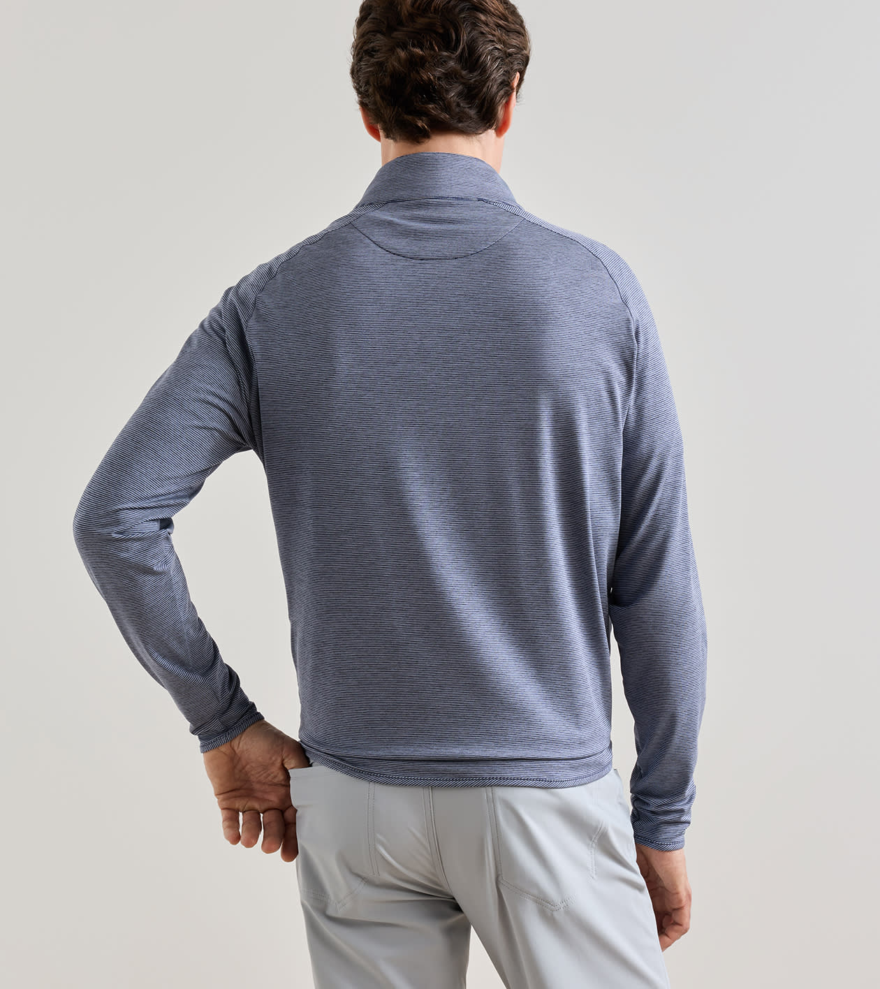 Stealth Stripe Performance Quarter-Zip in Navy - Alternate Image 2