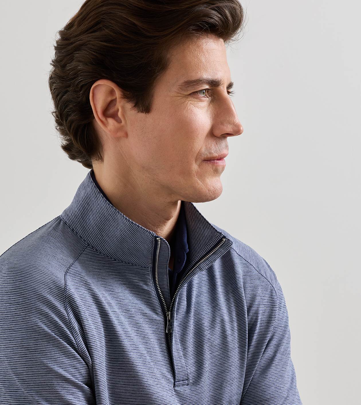 Stealth Stripe Performance Quarter-Zip in Navy - Alternate Image 3