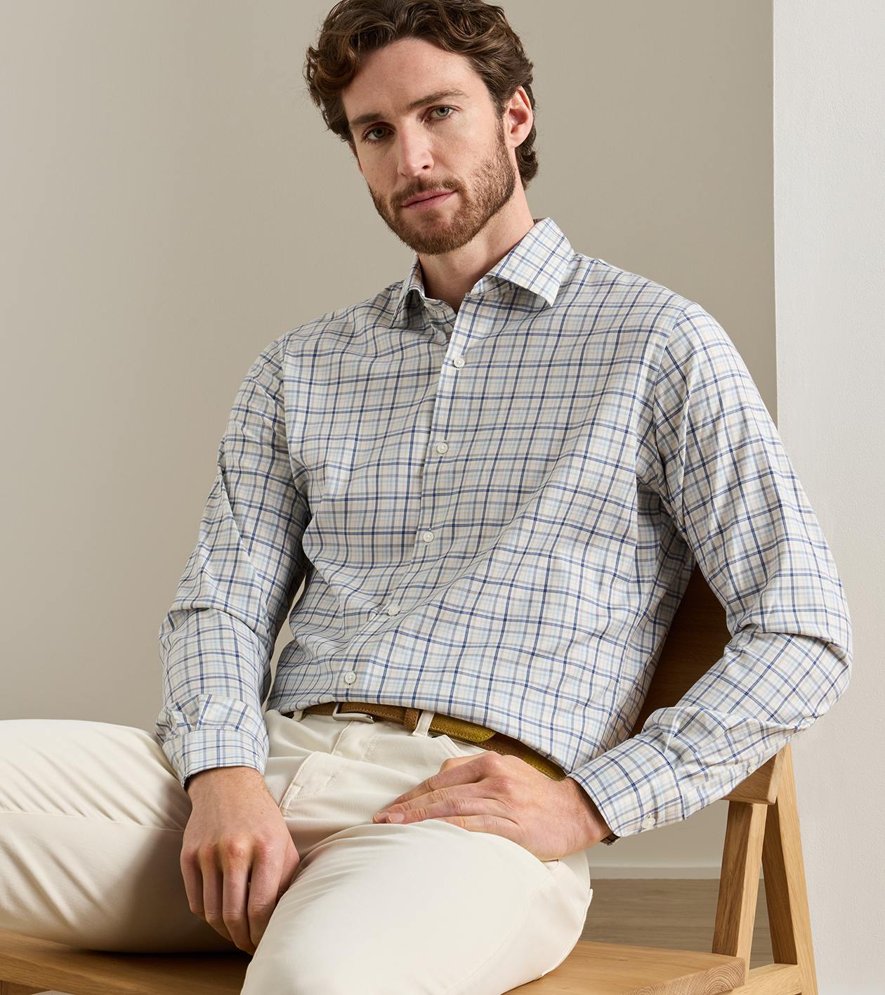 Wyatt Crown Soft Twill Sport Shirt in Multi - Alternate Image 1