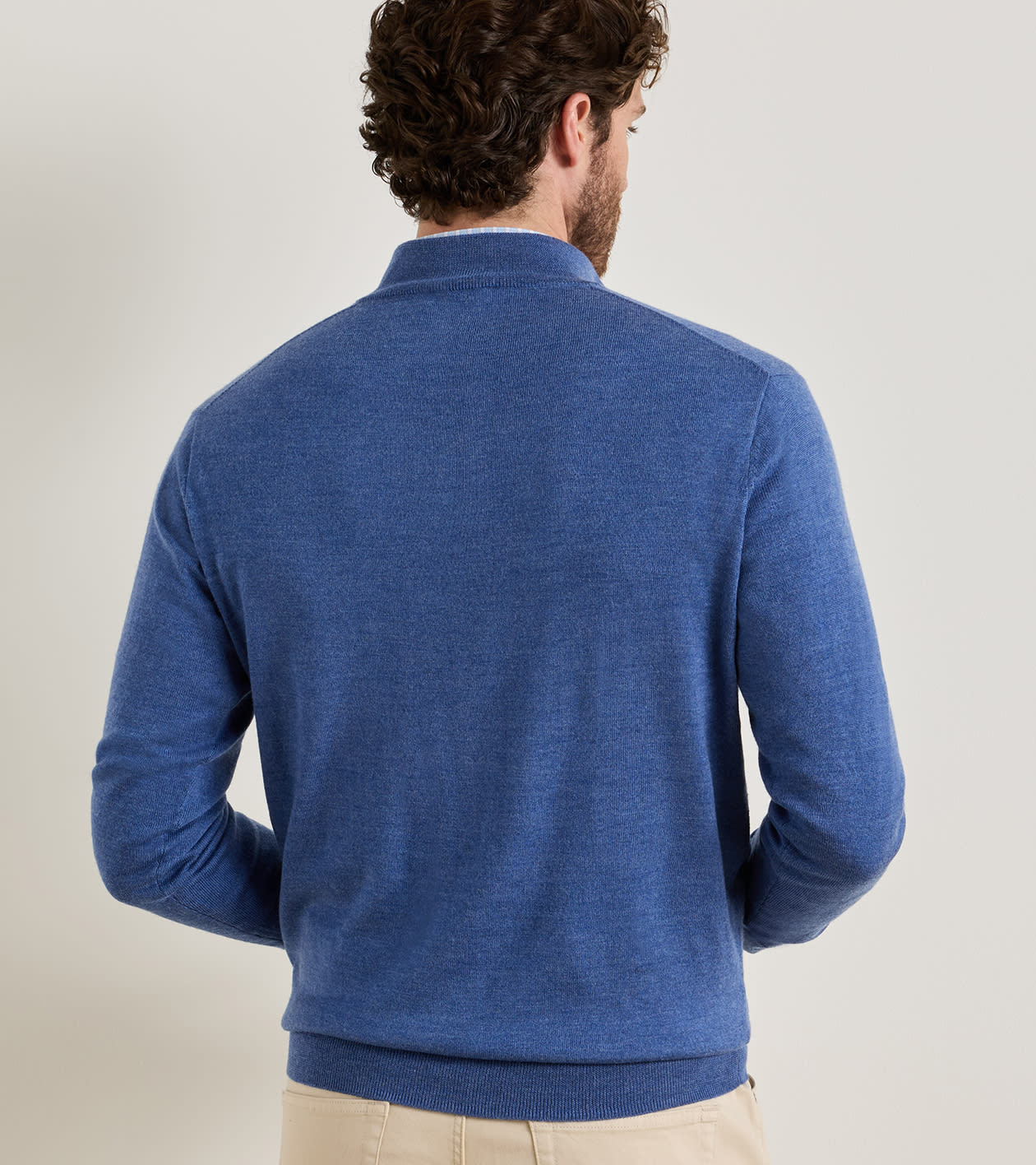 Autumn Crest Suede Trim Quarter-Zip in CROWN BLUE - Alternate Image 2