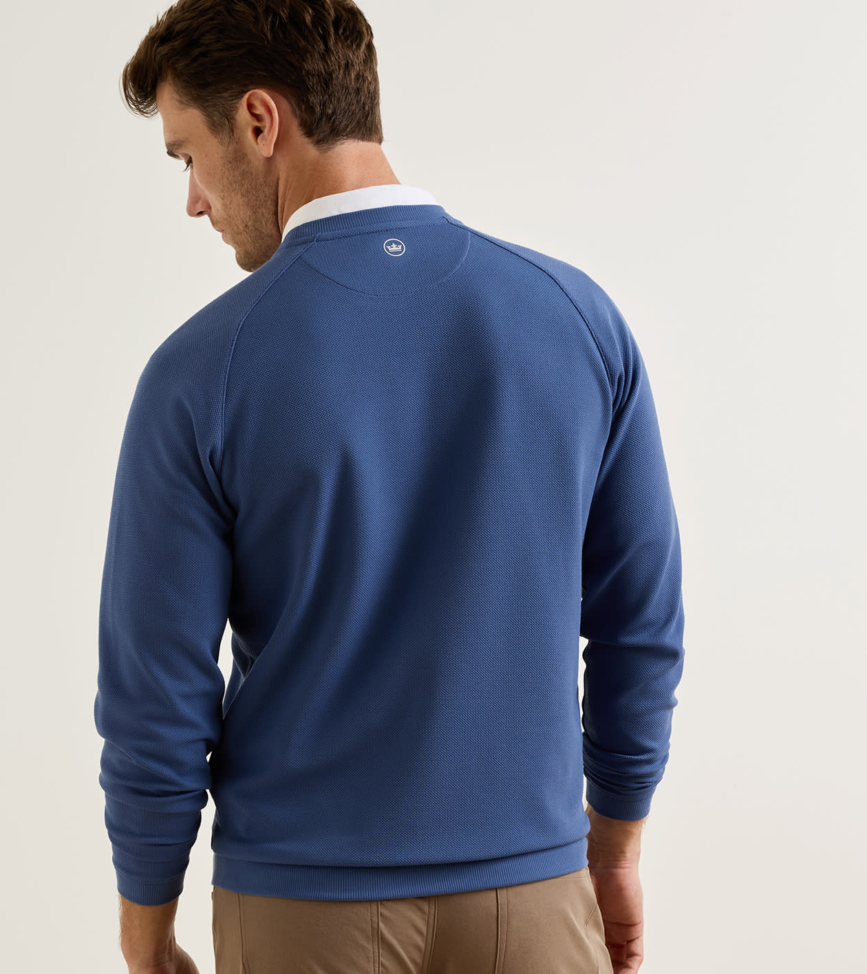 Cradle Piqu&eacute; Performance Crewneck in BALI BLUE - Alternate Image 2