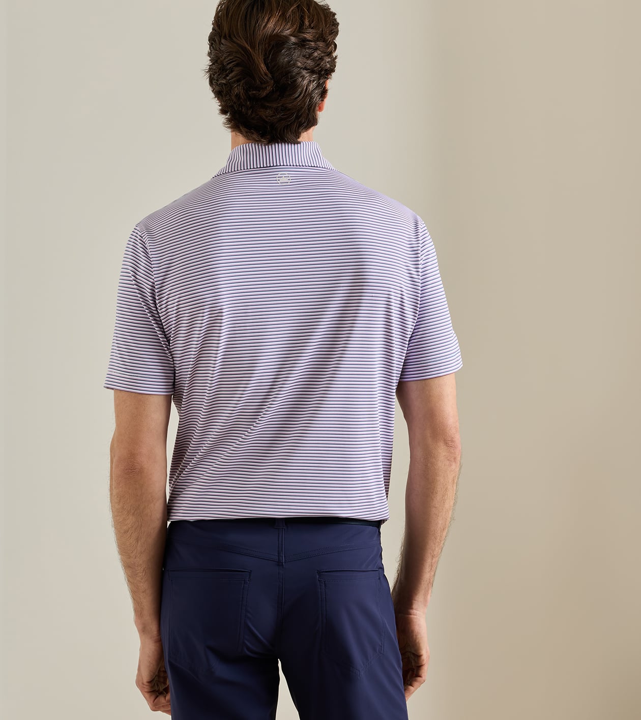 Rondo Performance Jersey Polo in WHITE / CADET - Alternate Image 2