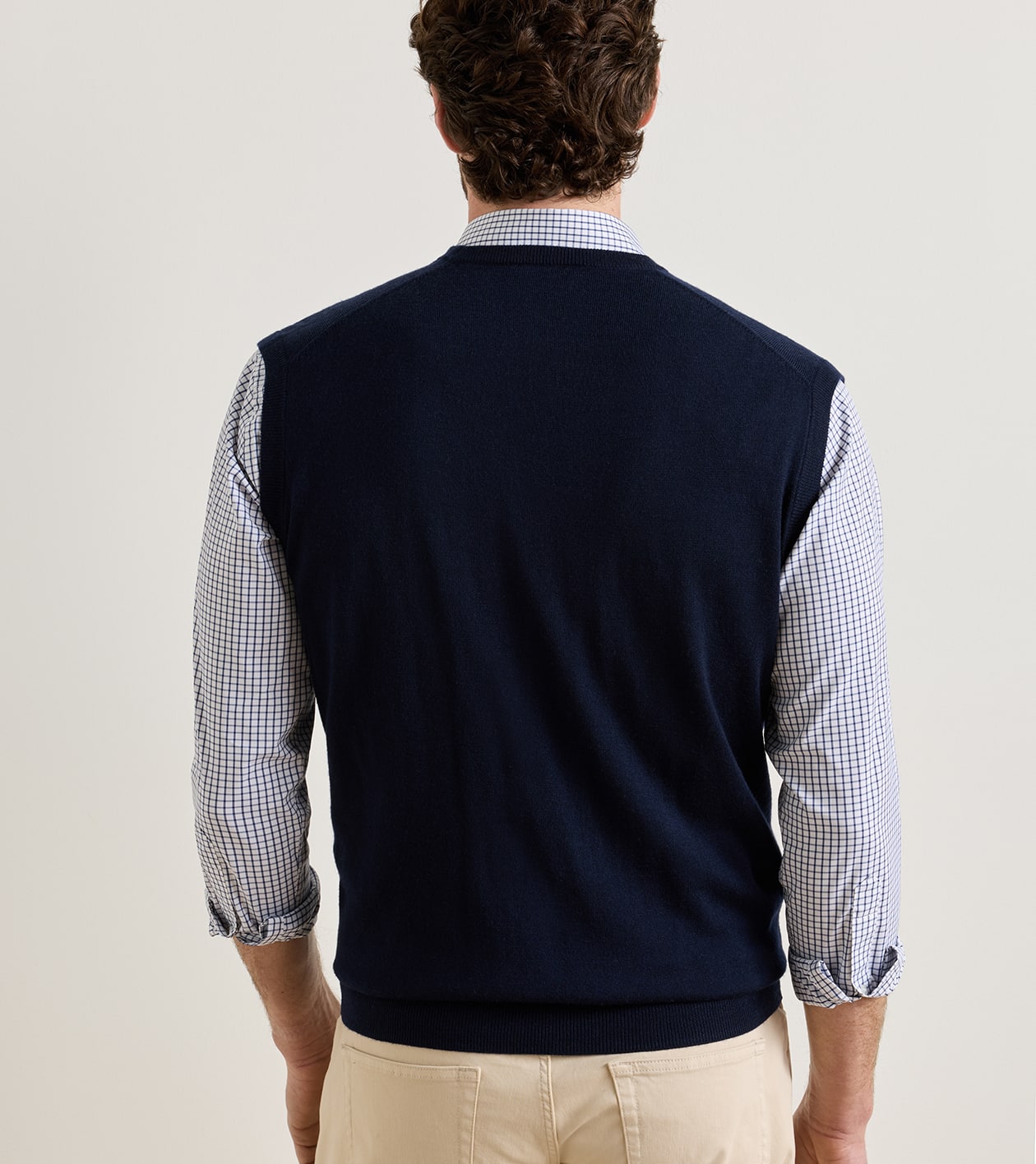 Autumn Crest V-Neck Vest in Navy - Alternate Image 2