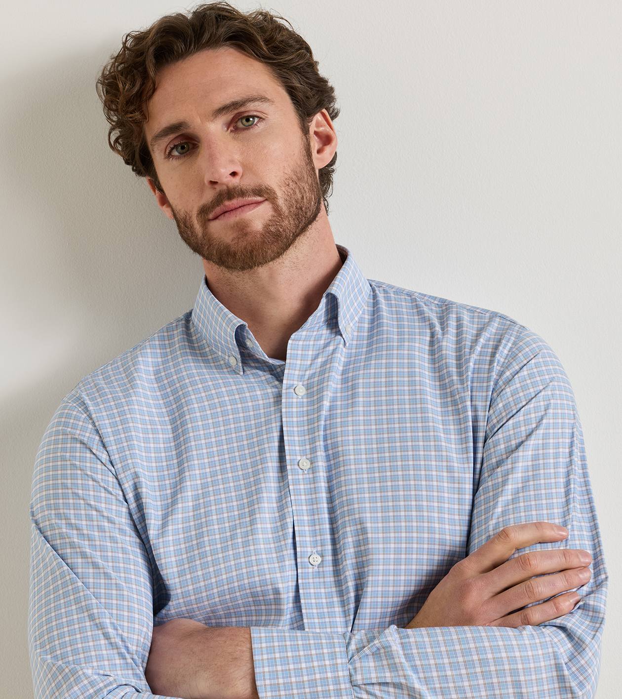 Charles Performance Twill Sport Shirt in Cottage Blue - Alternate Image 3