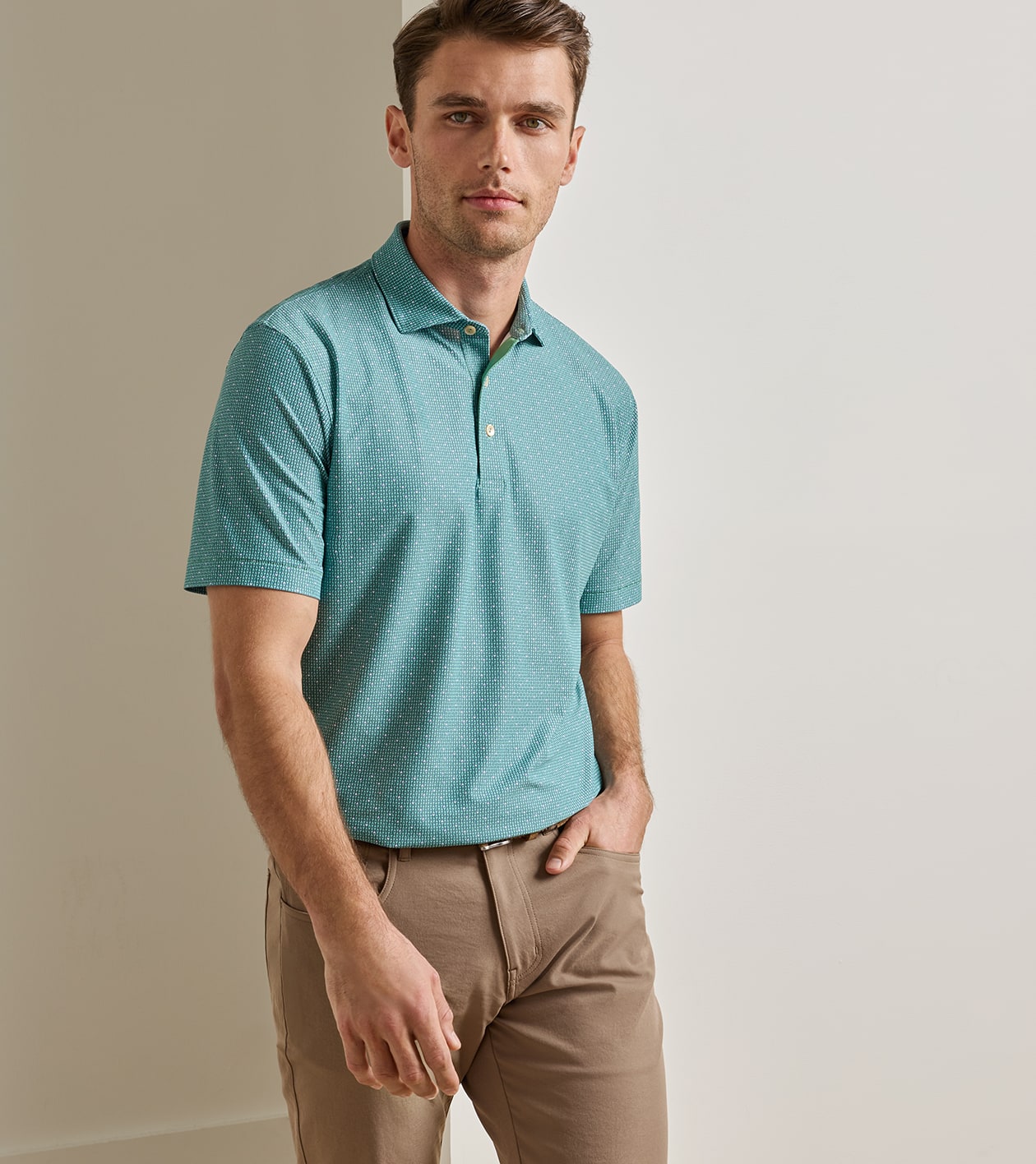 Dirty Martini Performance Mesh Polo in FRESH MINT - Alternate Image 1