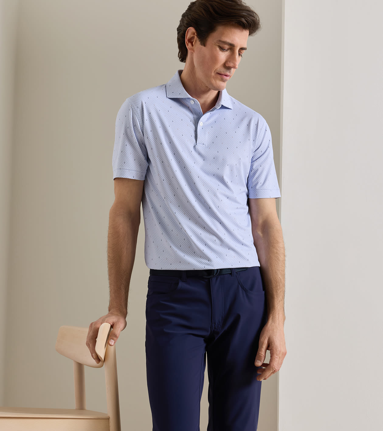 Sands Of Time Performance Jersey Polo in ALICE BLUE - Alternate Image 1