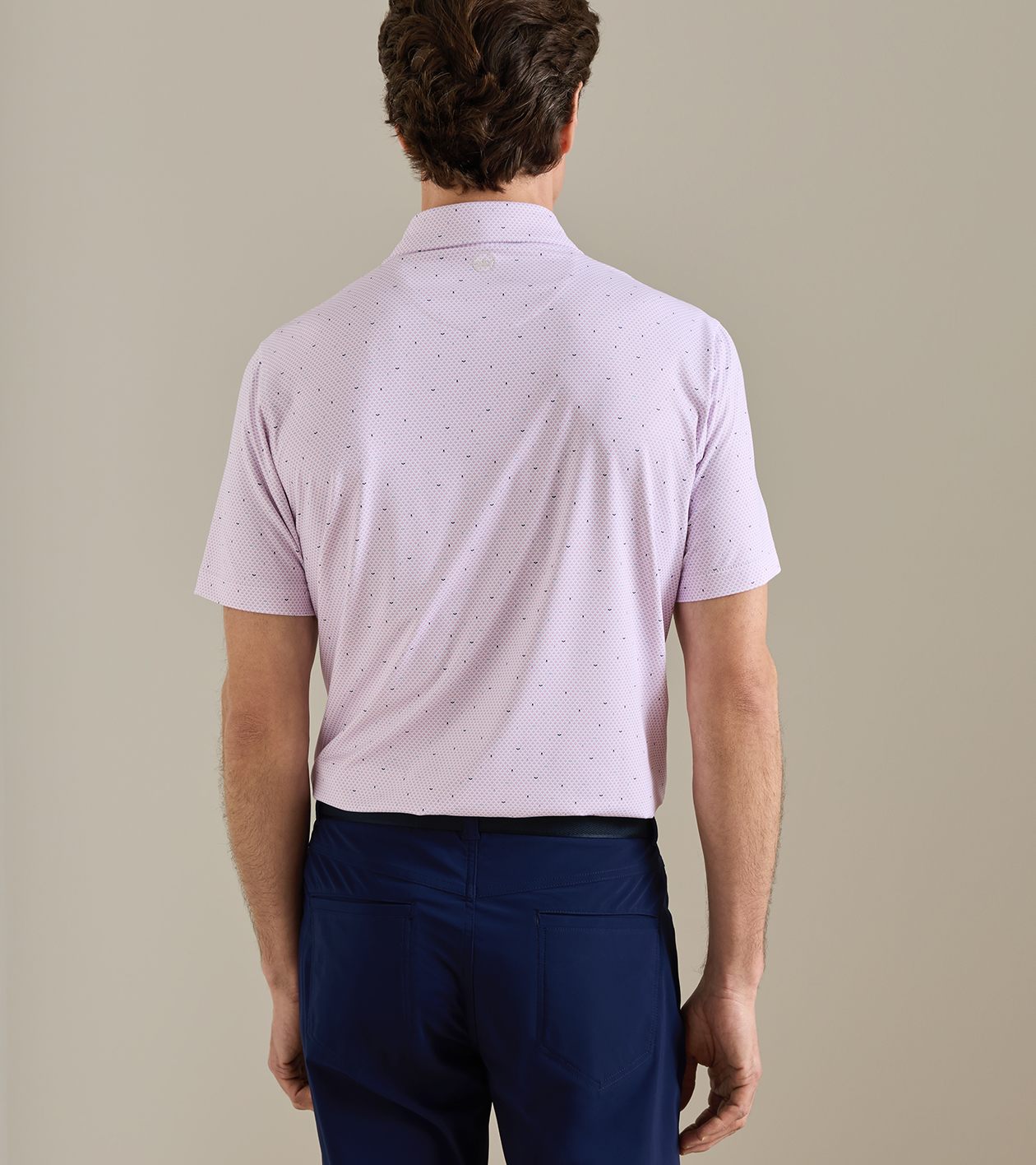Endives Performance Jersey Polo in WHITE / SOFT ORCHID - Alternate Image 2