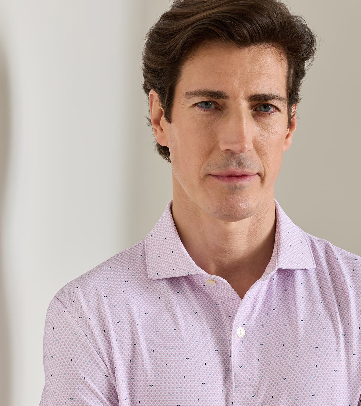 Endives Performance Jersey Polo in WHITE / SOFT ORCHID - Alternate Image 4