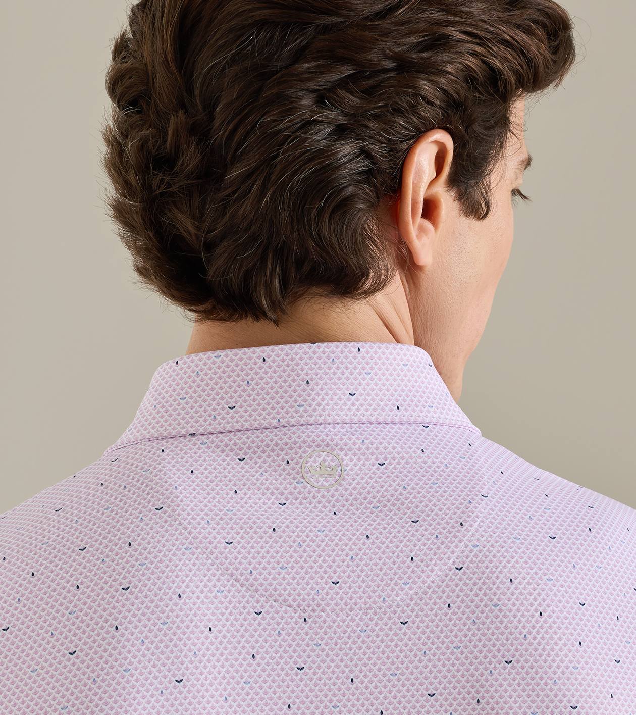 Endives Performance Jersey Polo in WHITE / SOFT ORCHID - Alternate Image 3