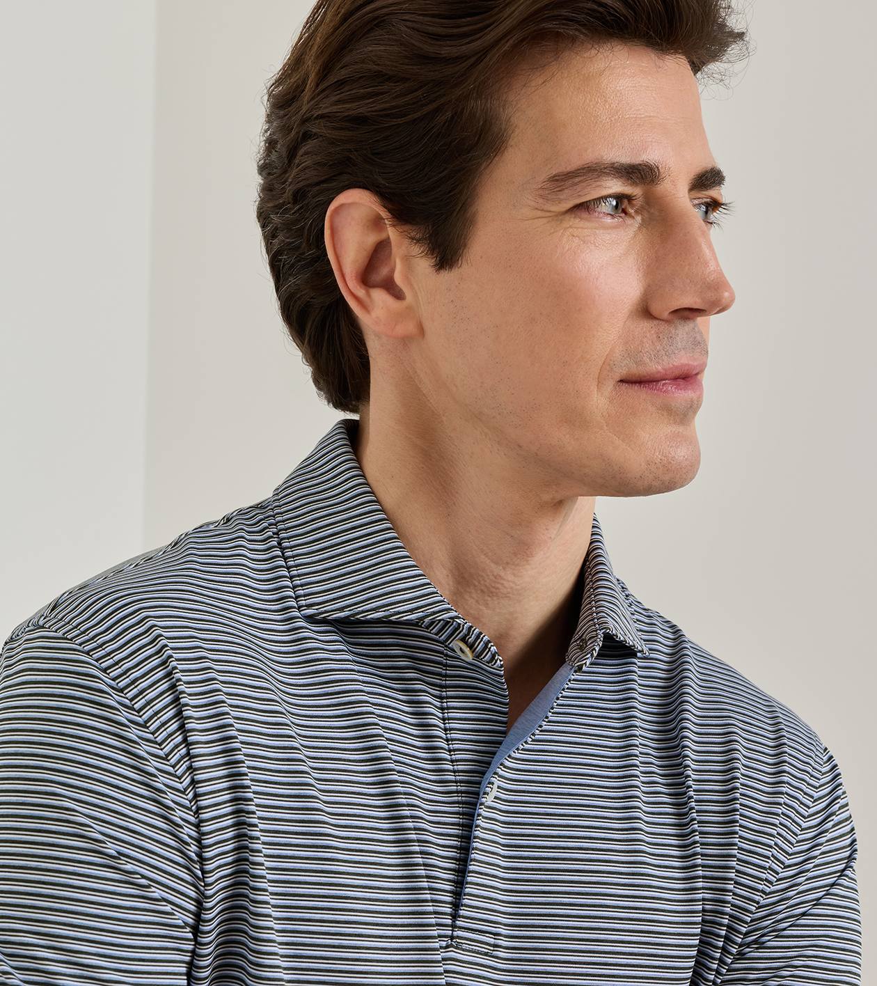 Timbre Performance Jersey Polo in Dark Olive - Alternate Image 4