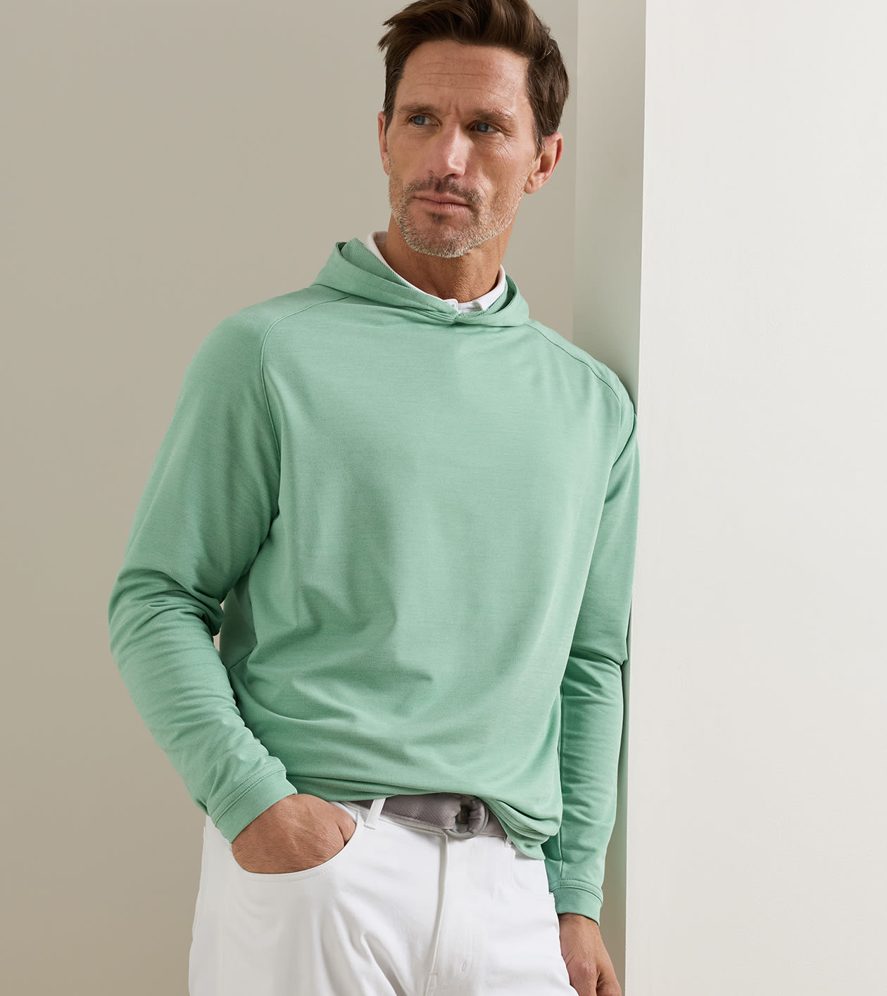 Pine Performance Hoodie in FRESH MINT - Alternate Image 1