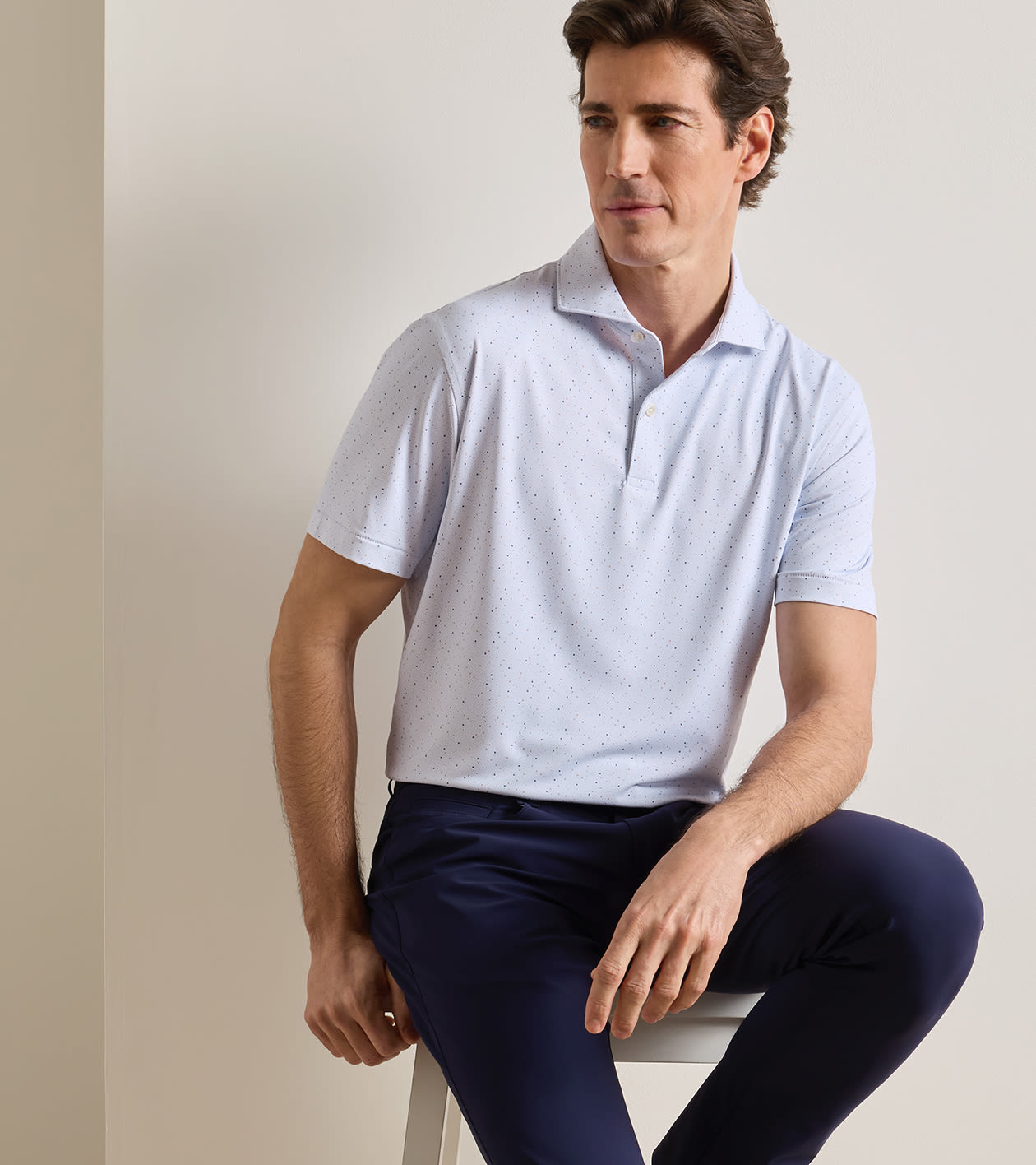 Campania Performance Jersey Polo in White - Alternate Image 1