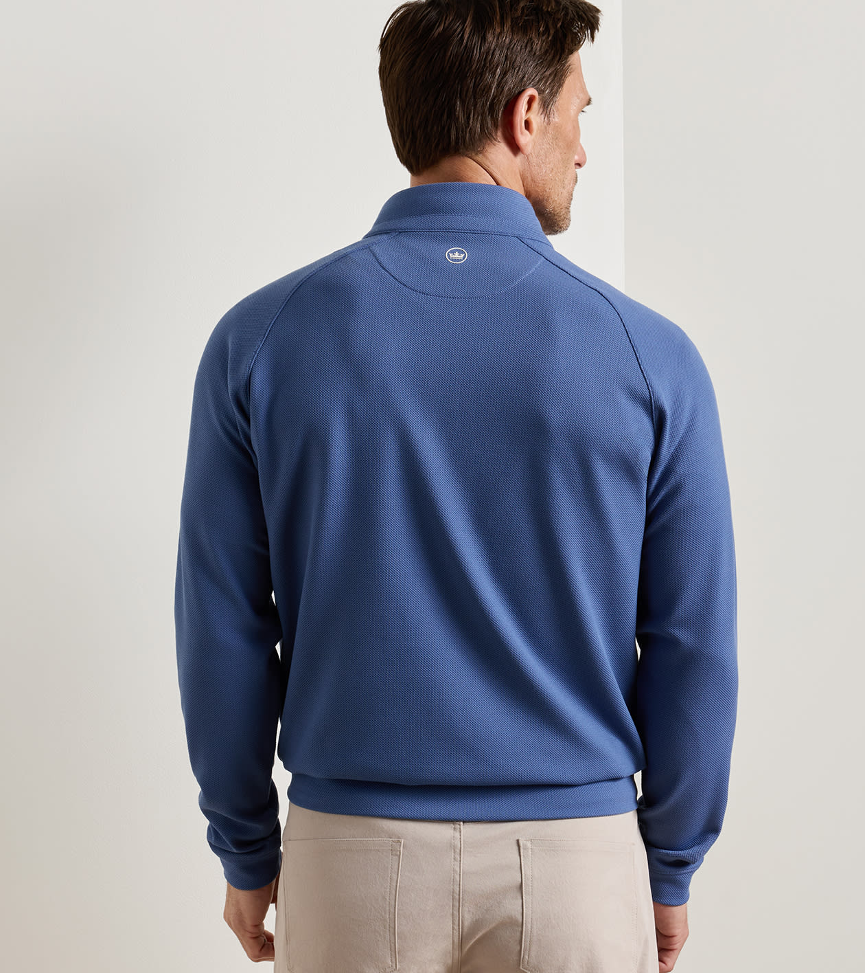 Cradle Piqu&eacute; Performance Quarter-Zip in BALI BLUE - Alternate Image 2