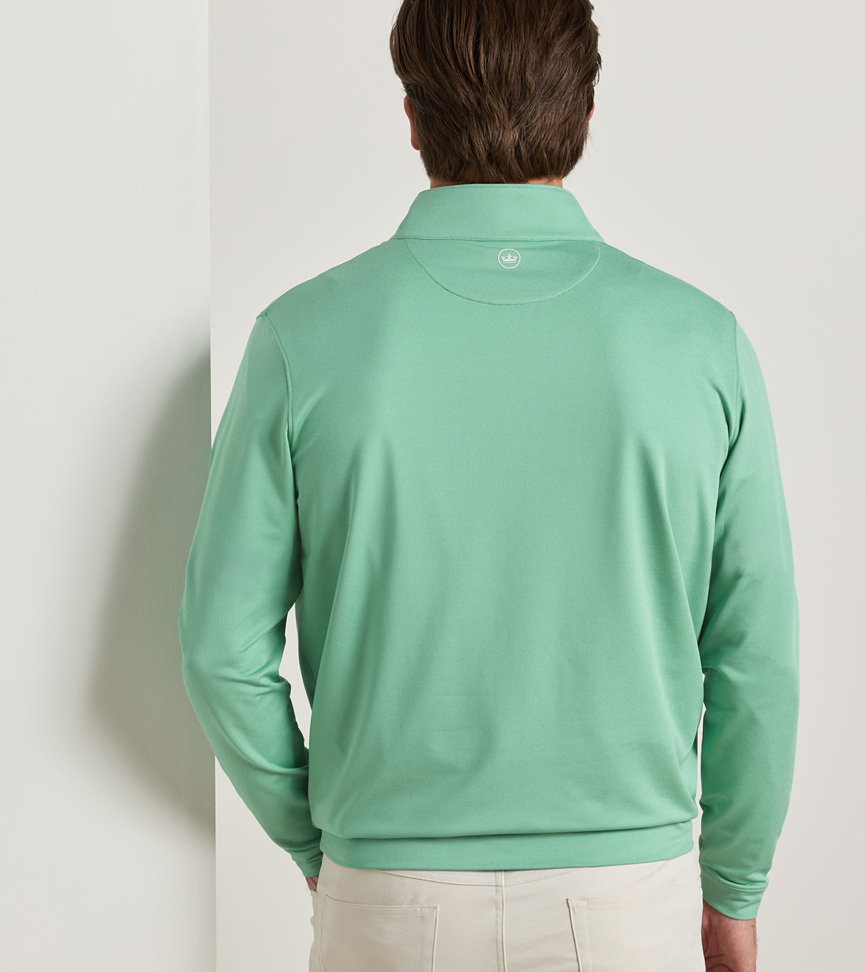 Perth M&eacute;lange Performance Quarter-Zip in FRESH MINT - Alternate Image 2