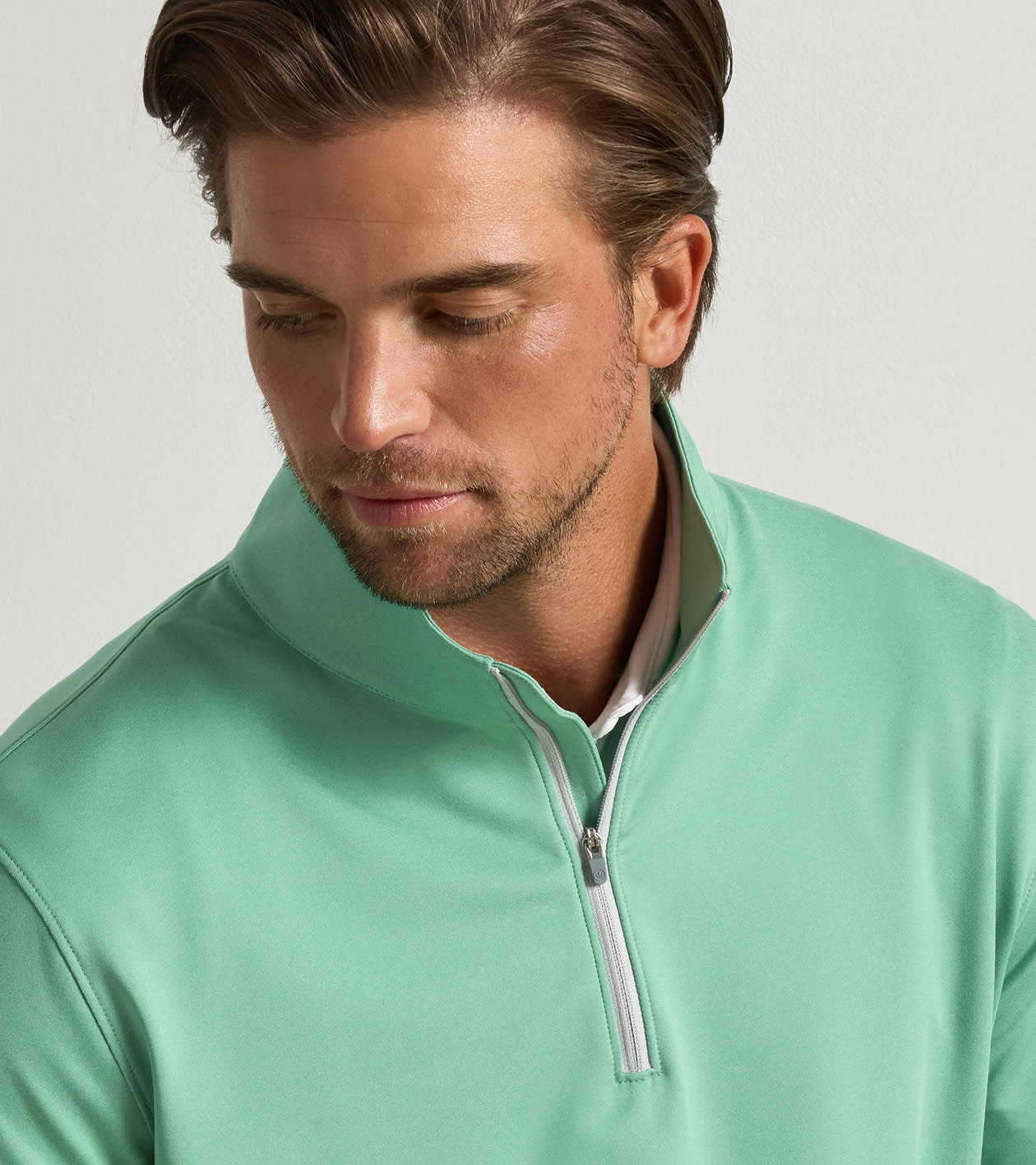 Perth M&eacute;lange Performance Quarter-Zip in FRESH MINT - Alternate Image 4