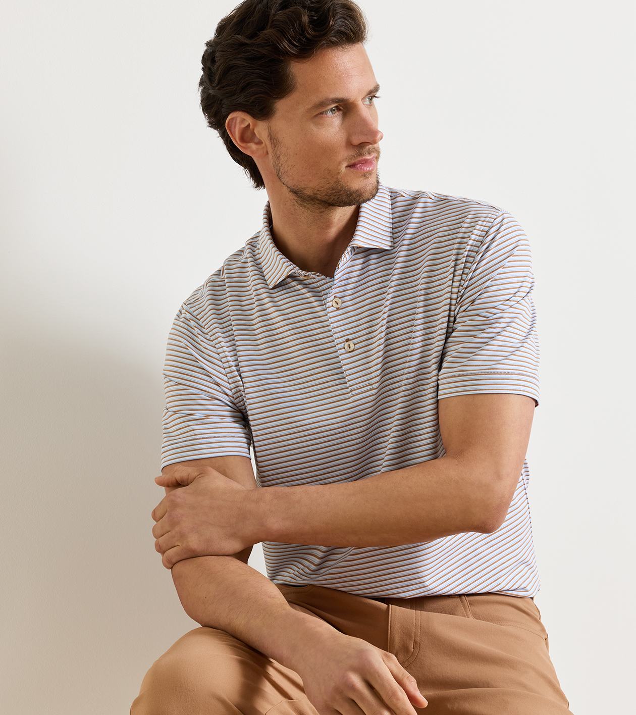 Brooks Performance Jersey Polo in Dark Amber - Alternate Image 1