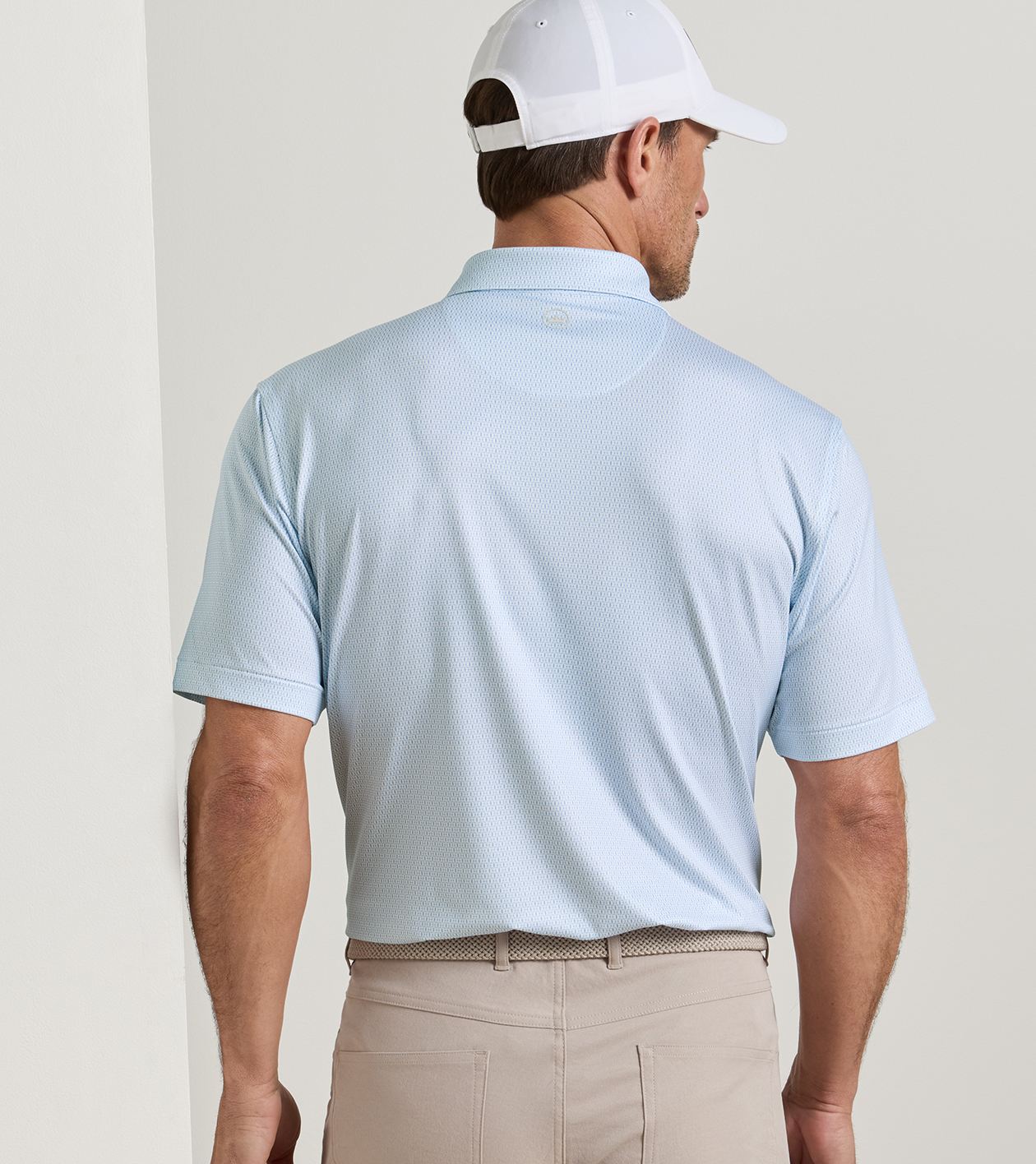 Football Geo Performance Jersey Polo in White - Alternate Image 2