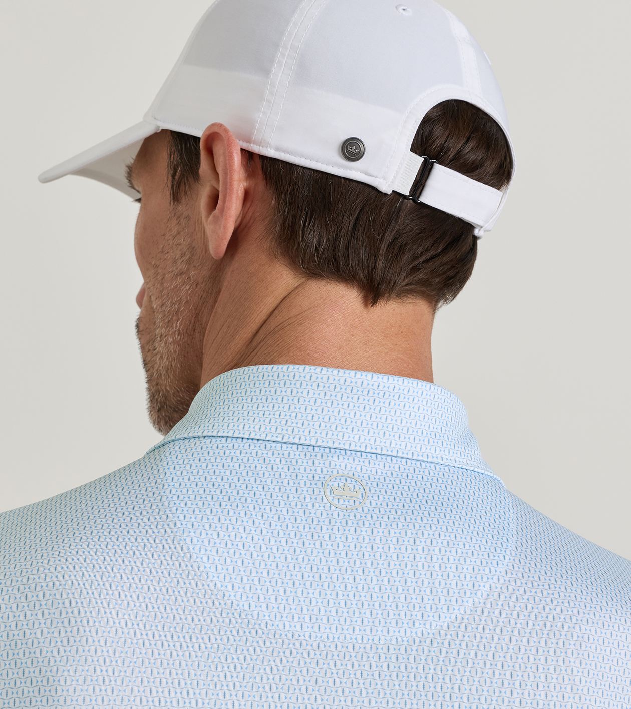 Football Geo Performance Jersey Polo in White - Alternate Image 3