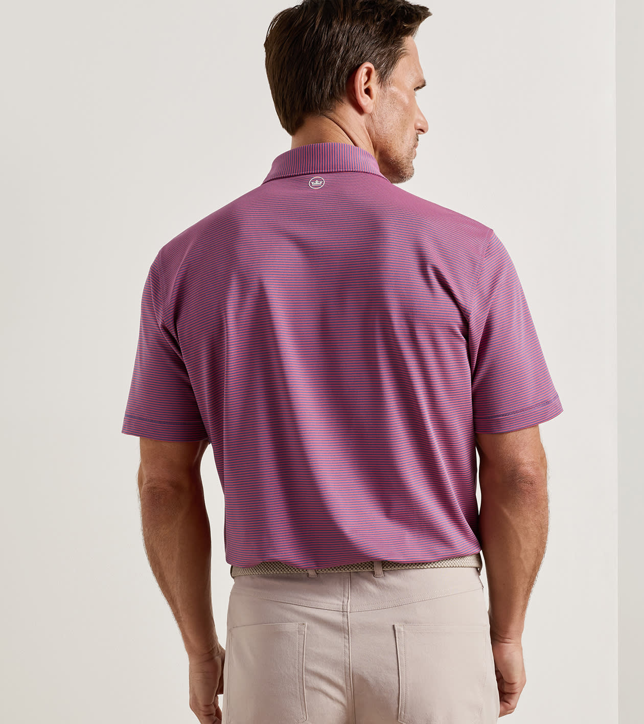 Candor Performance Mesh Polo in BAIL BLUE / RED CORAL - Alternate Image 2