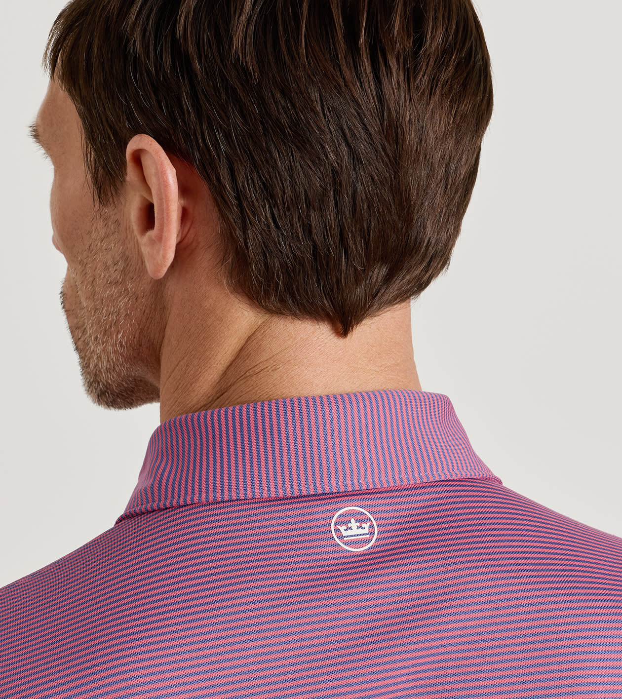 Candor Performance Mesh Polo in BAIL BLUE / RED CORAL - Alternate Image 3