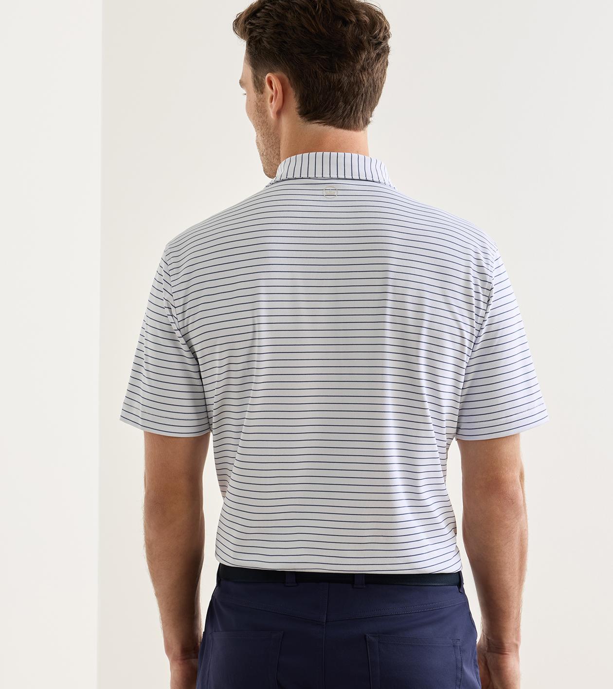 Winston Performance Mesh Polo in WHITE / BAIL BLUE - Alternate Image 2
