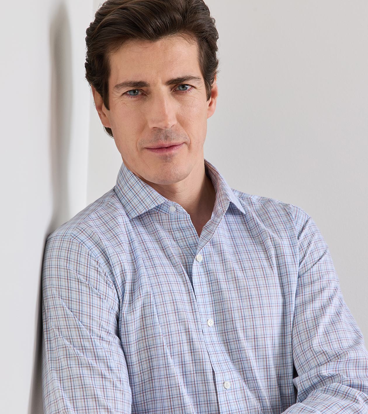 Amos Cotton Sport Shirt in WHITEHAVEN BLUE - Alternate Image 3