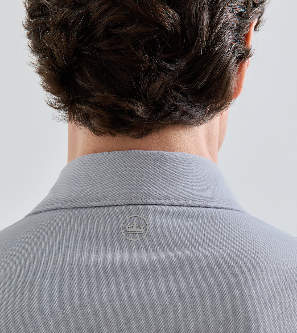Albatross Cotton-Blend Piqu&eacute; Polo in Gale Grey - Alternate Image 3
