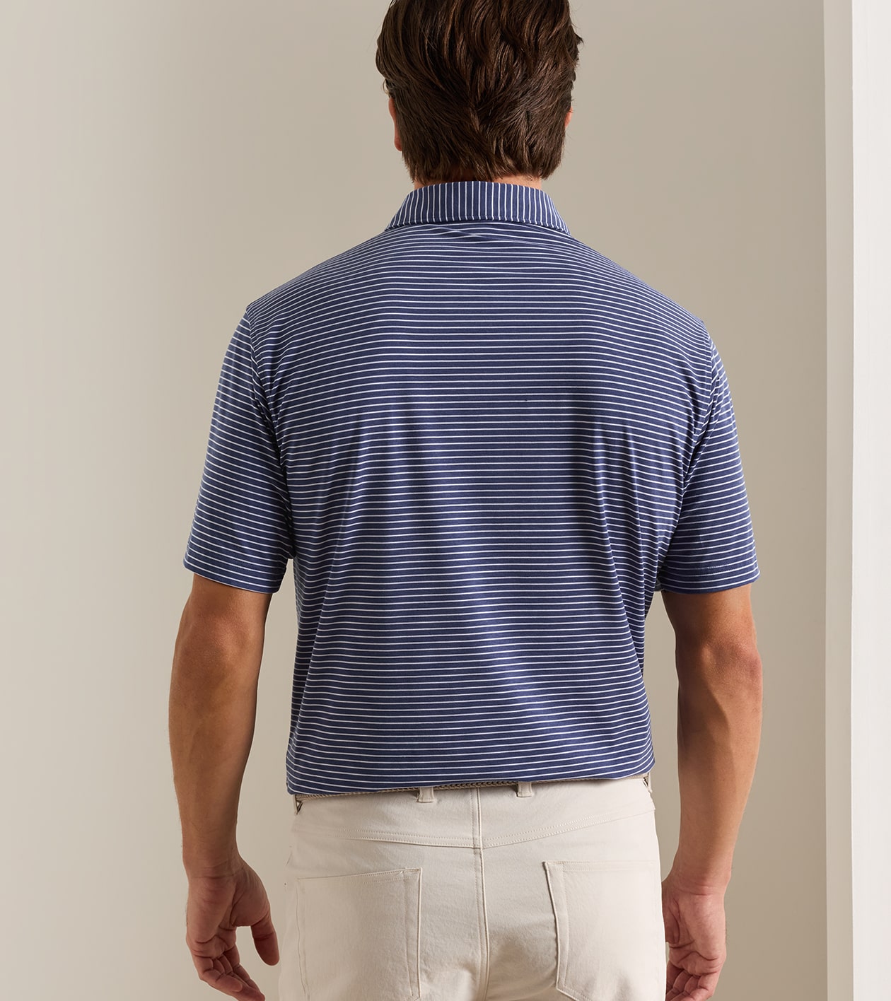 ETC Stripe Performance Jersey Polo in BALI BLUE - Alternate Image 2