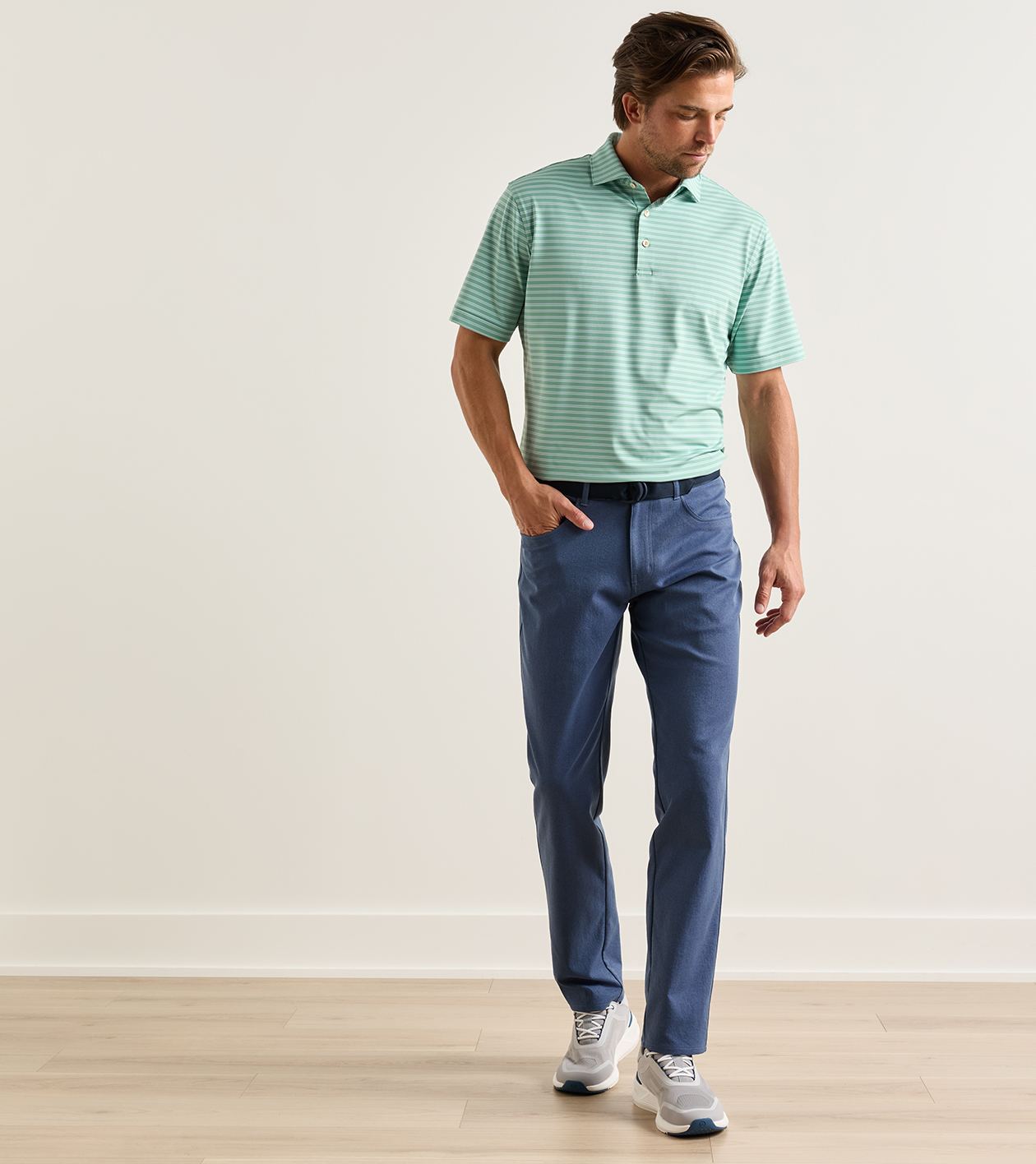 eb66 Melange Performance Five-Pocket Pant in SOFT NAVY - Alternate Image 1