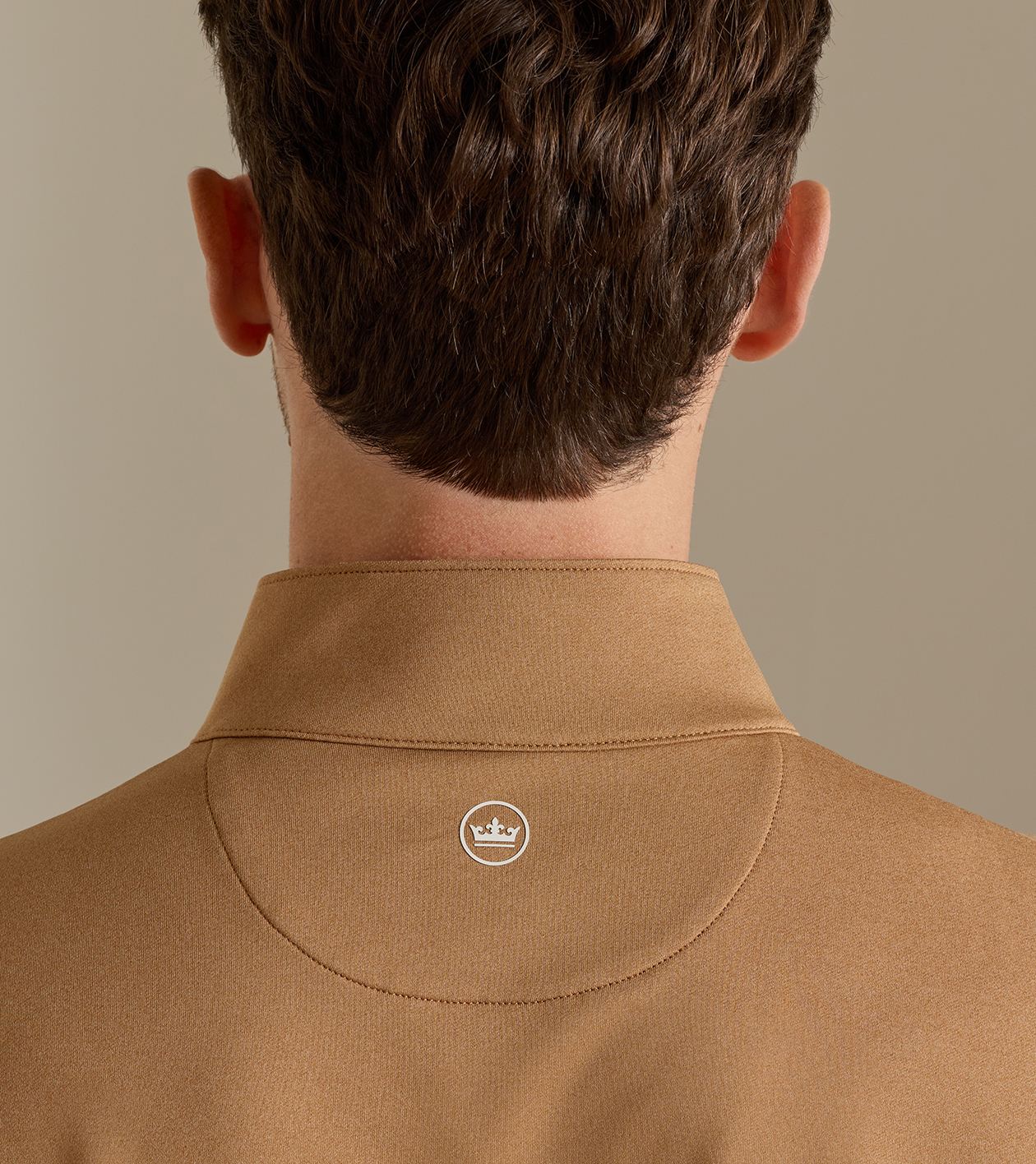 Perth M&eacute;lange Performance Quarter-Zip in Dark Amber - Alternate Image 3