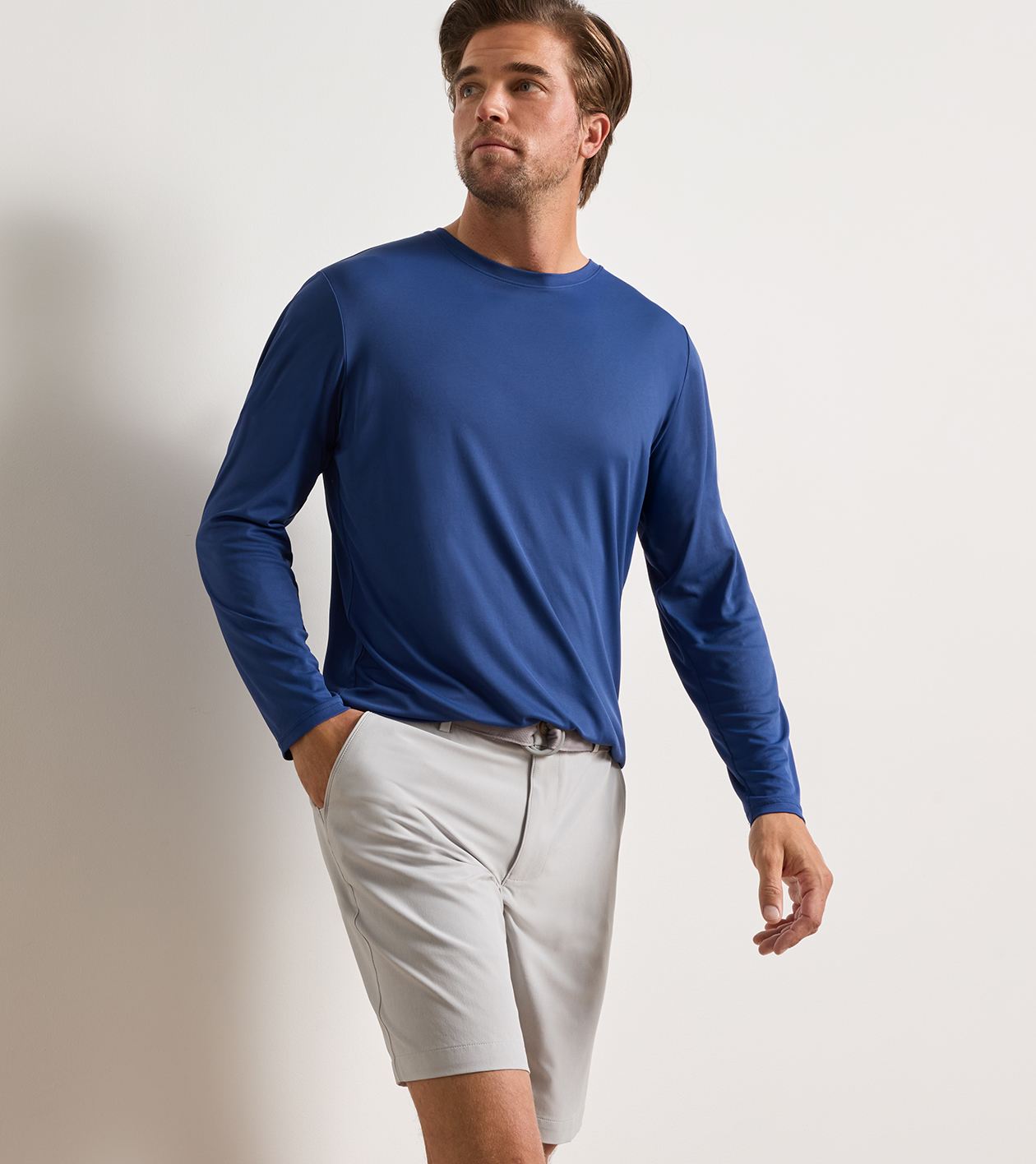 Featherweight Long-Sleeve Performance Sun Shirt in Sport Navy - Alternate Image 1