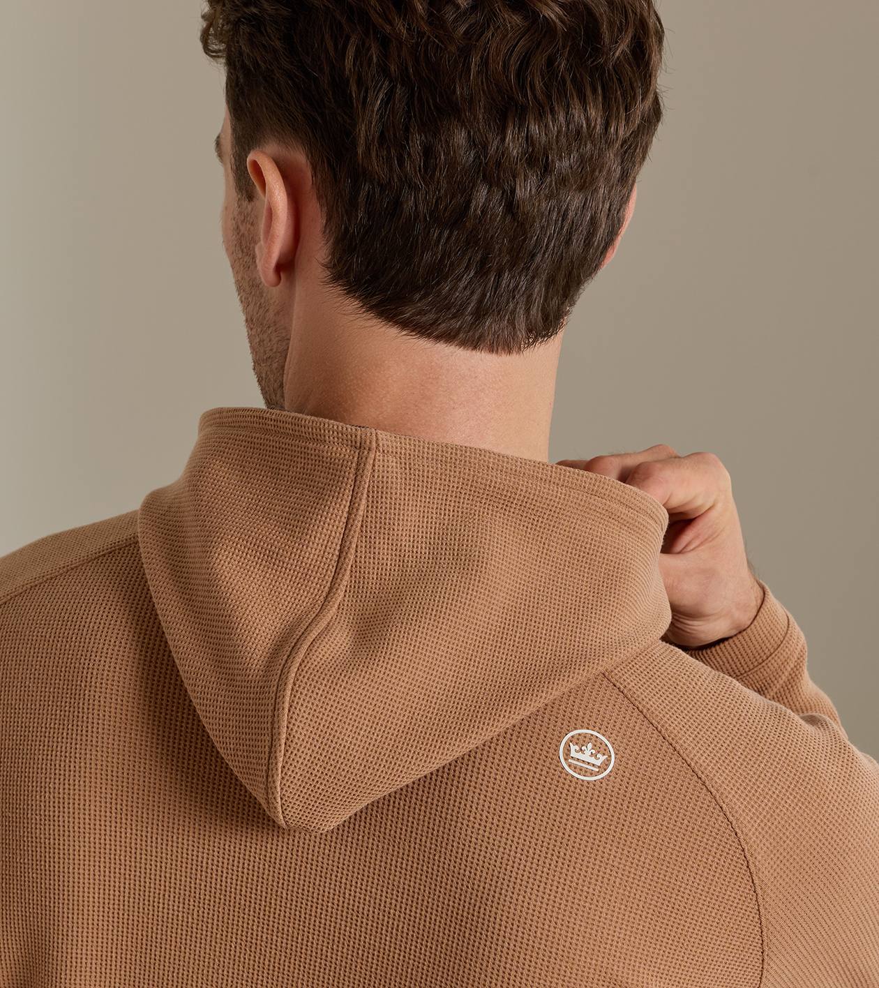 Pine Waffle Performance Hoodie in Dark Amber - Alternate Image 3