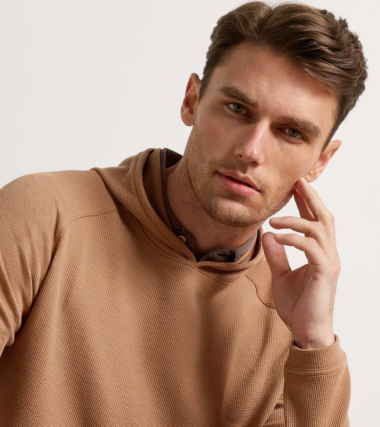 Pine Waffle Performance Hoodie in Dark Amber - Alternate Image 4