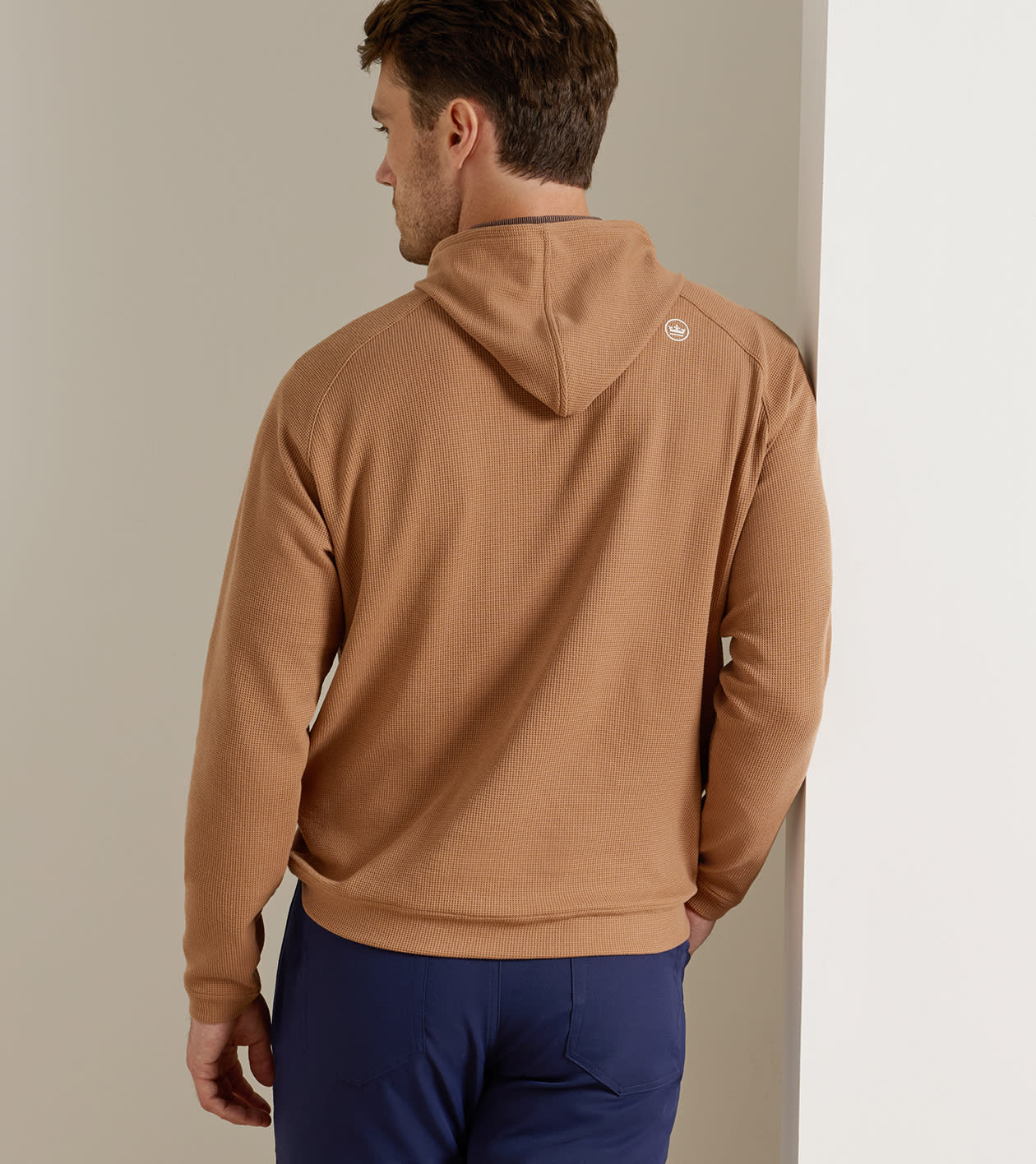 Pine Waffle Performance Hoodie in Dark Amber - Alternate Image 2