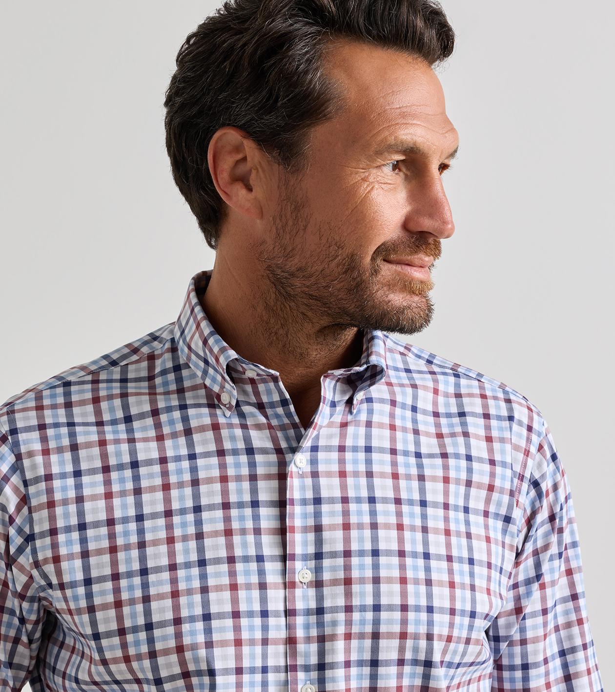 Elliot Crown Lite Cotton-Stretch Sport Shirt in LAKESIDE - Alternate Image 3