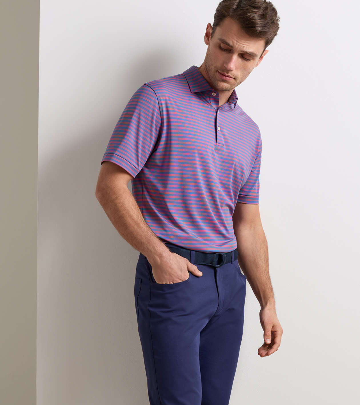Rawlins Performance Jersey Polo in BALI BLUE - Alternate Image 1