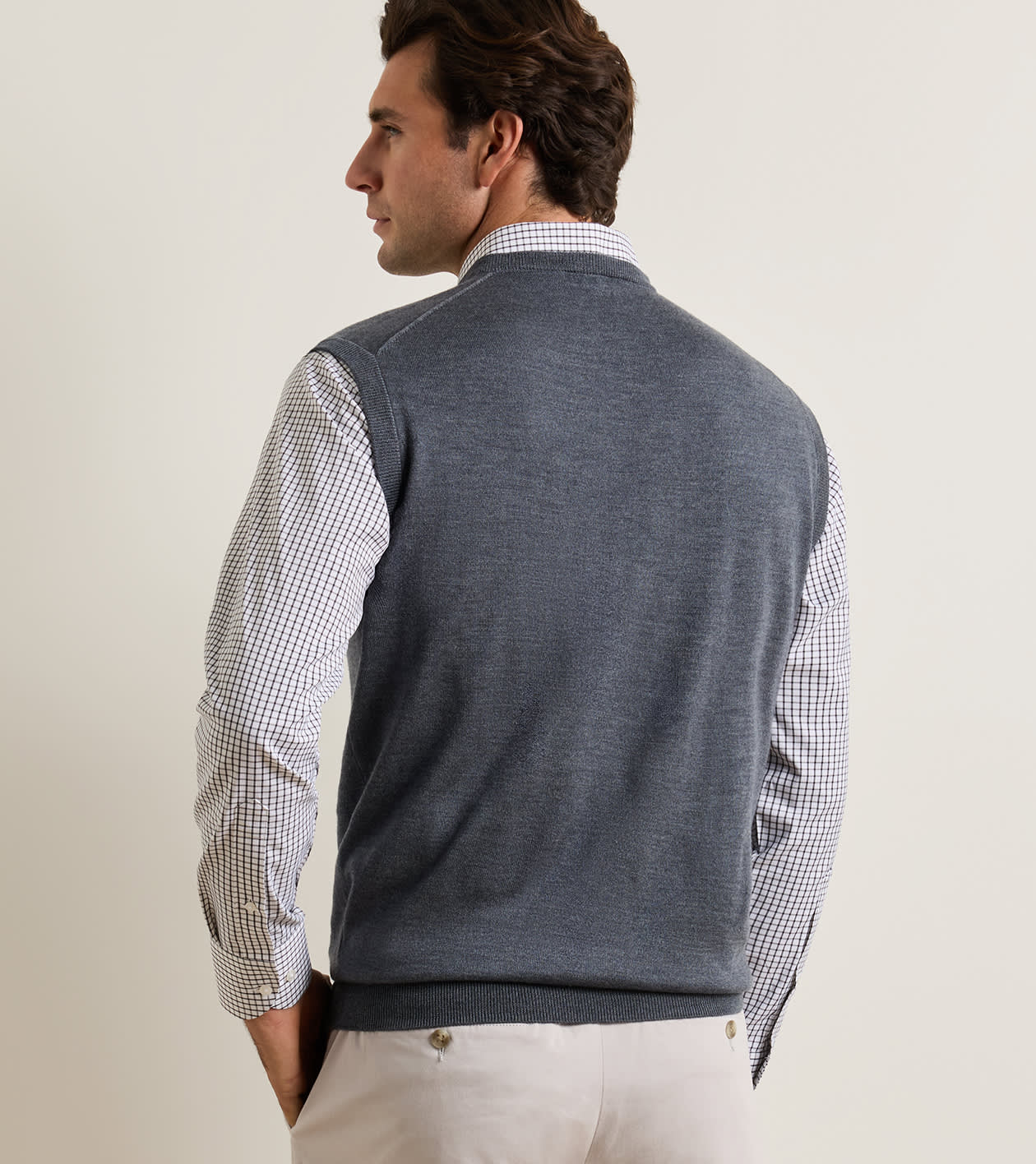Autumn Crest V-Neck Vest in Charcoal - Alternate Image 2
