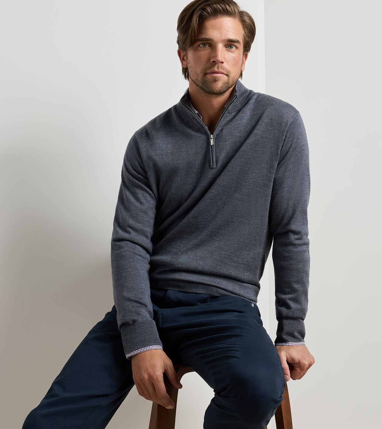 Autumn Crest Quarter-Zip in Charcoal - Alternate Image 1
