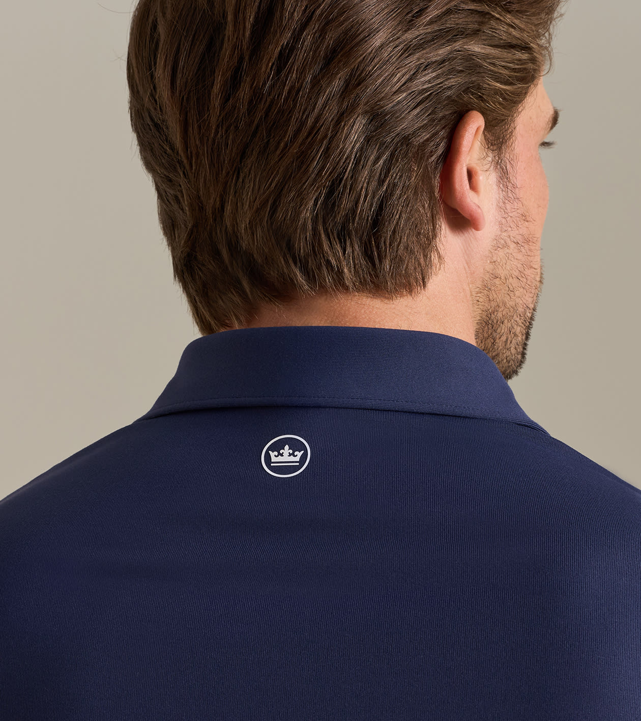 Lyons Performance Jersey Long-Sleeve Polo in Navy - Alternate Image 3