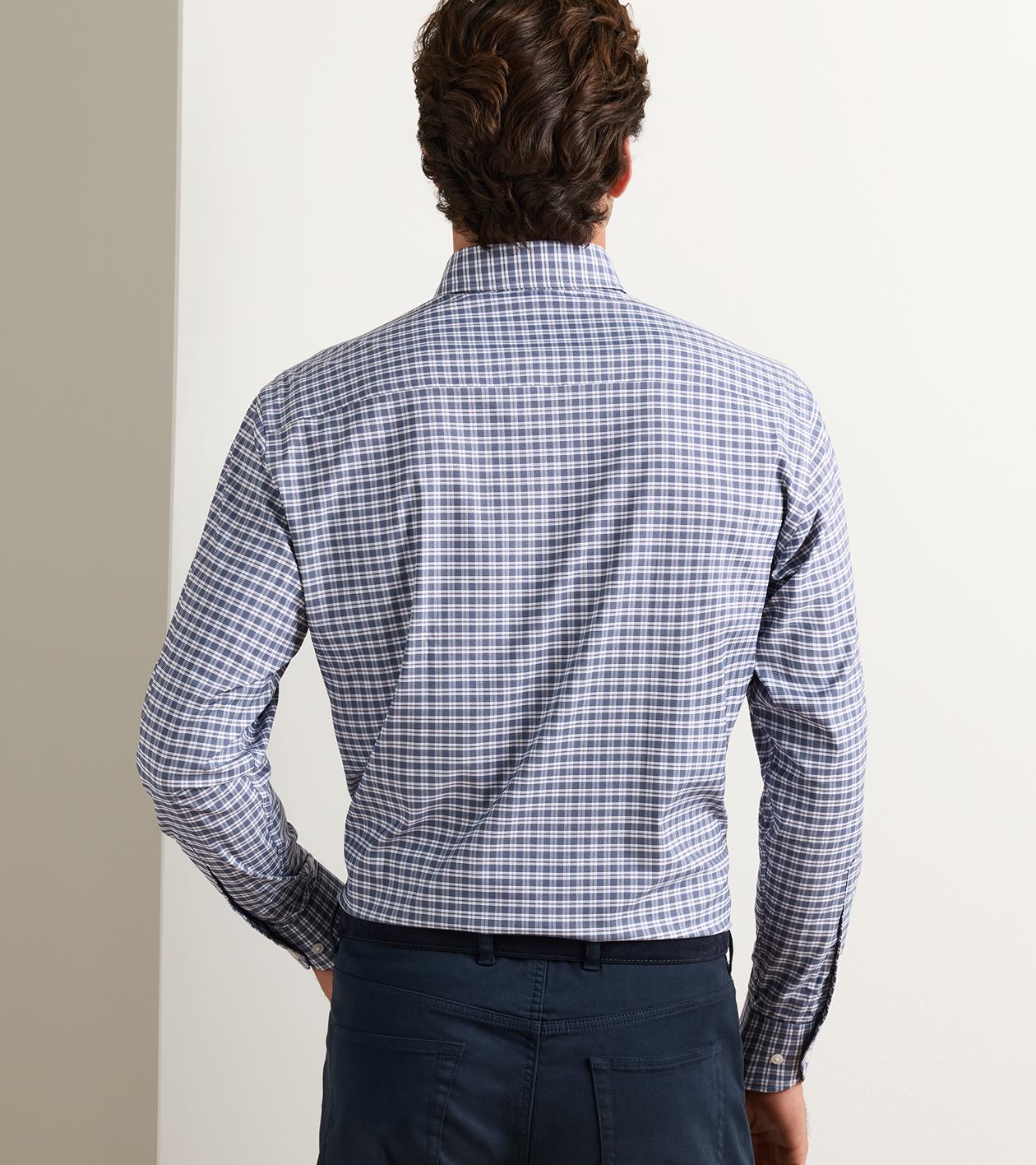 Clark Performance Twill Sport Shirt in Navy - Alternate Image 2