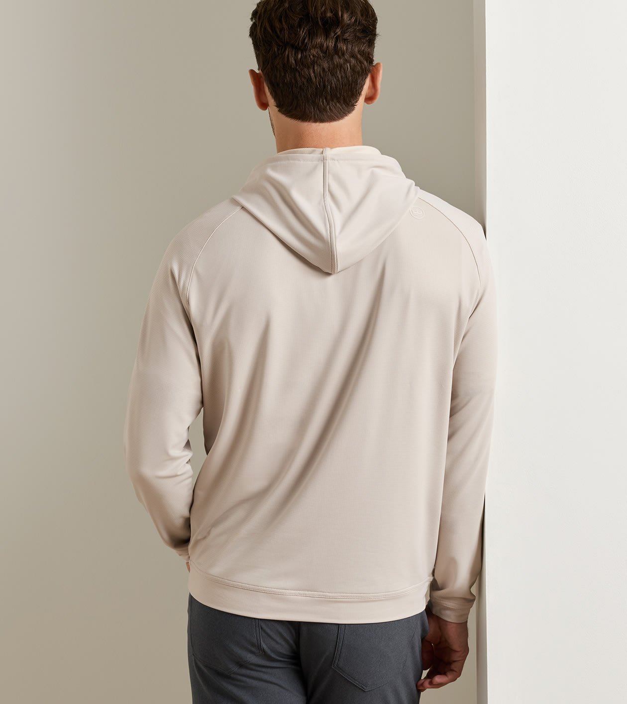 Pine Houndstooth Performance Hoodie in British Grey - Alternate Image 2