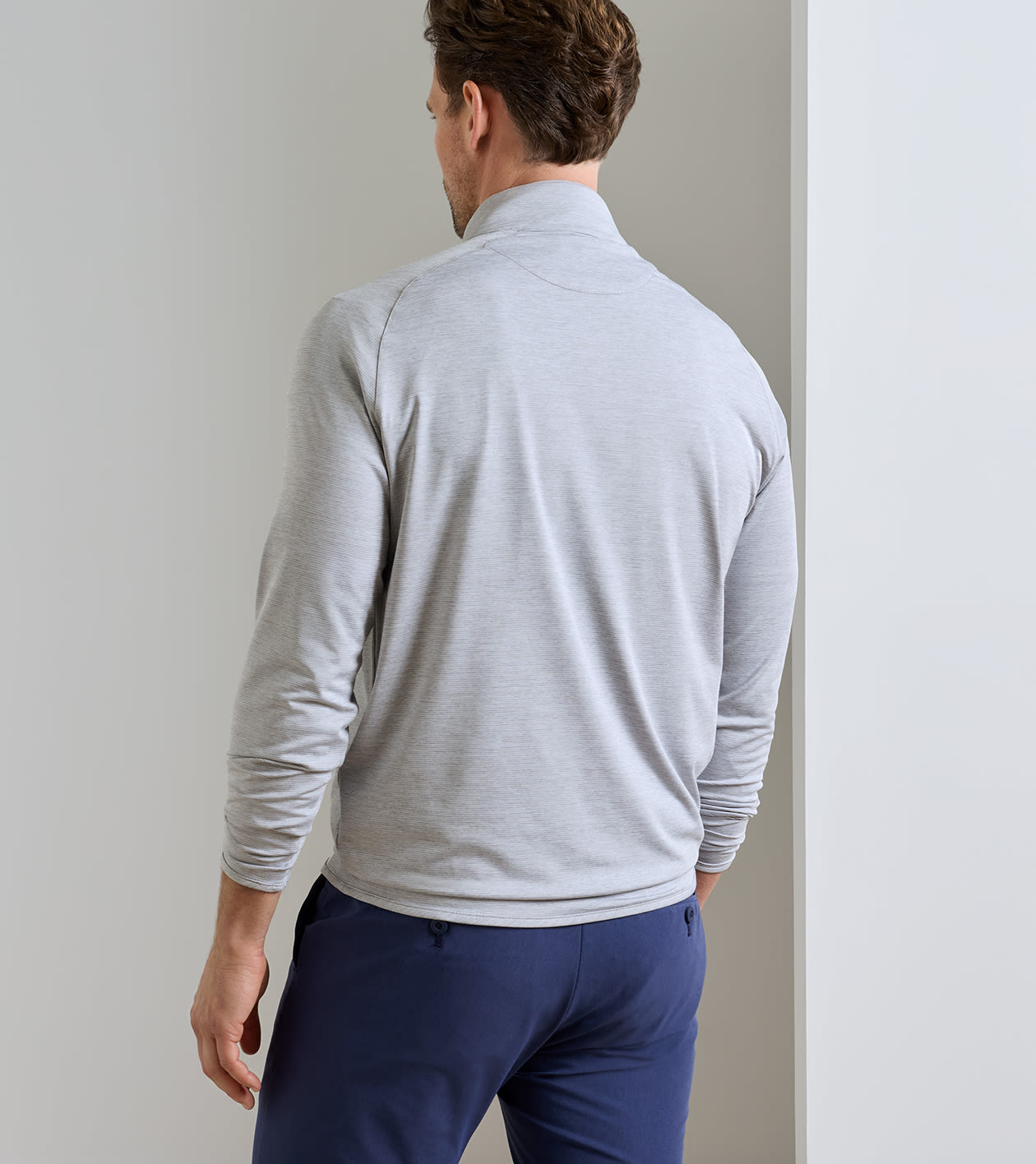Stealth Stripe Performance Quarter-Zip in Gale Grey - Alternate Image 2